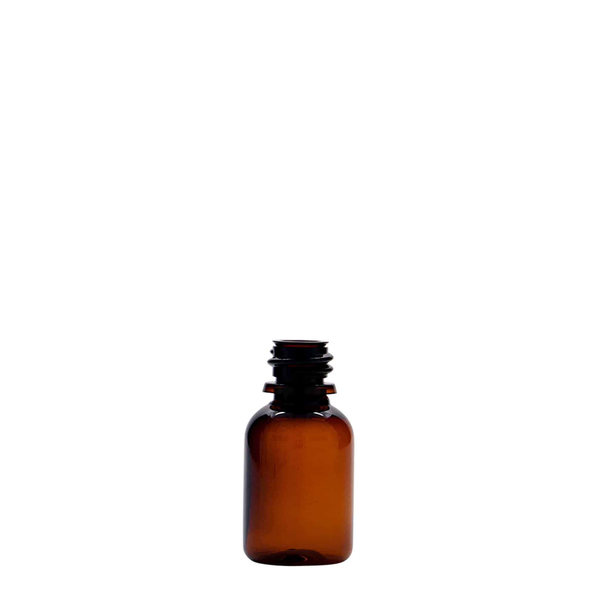 Frasco de medicamentos de PET 'Easy Living' de 20 ml, marrón, plástico, boca: DIN 18