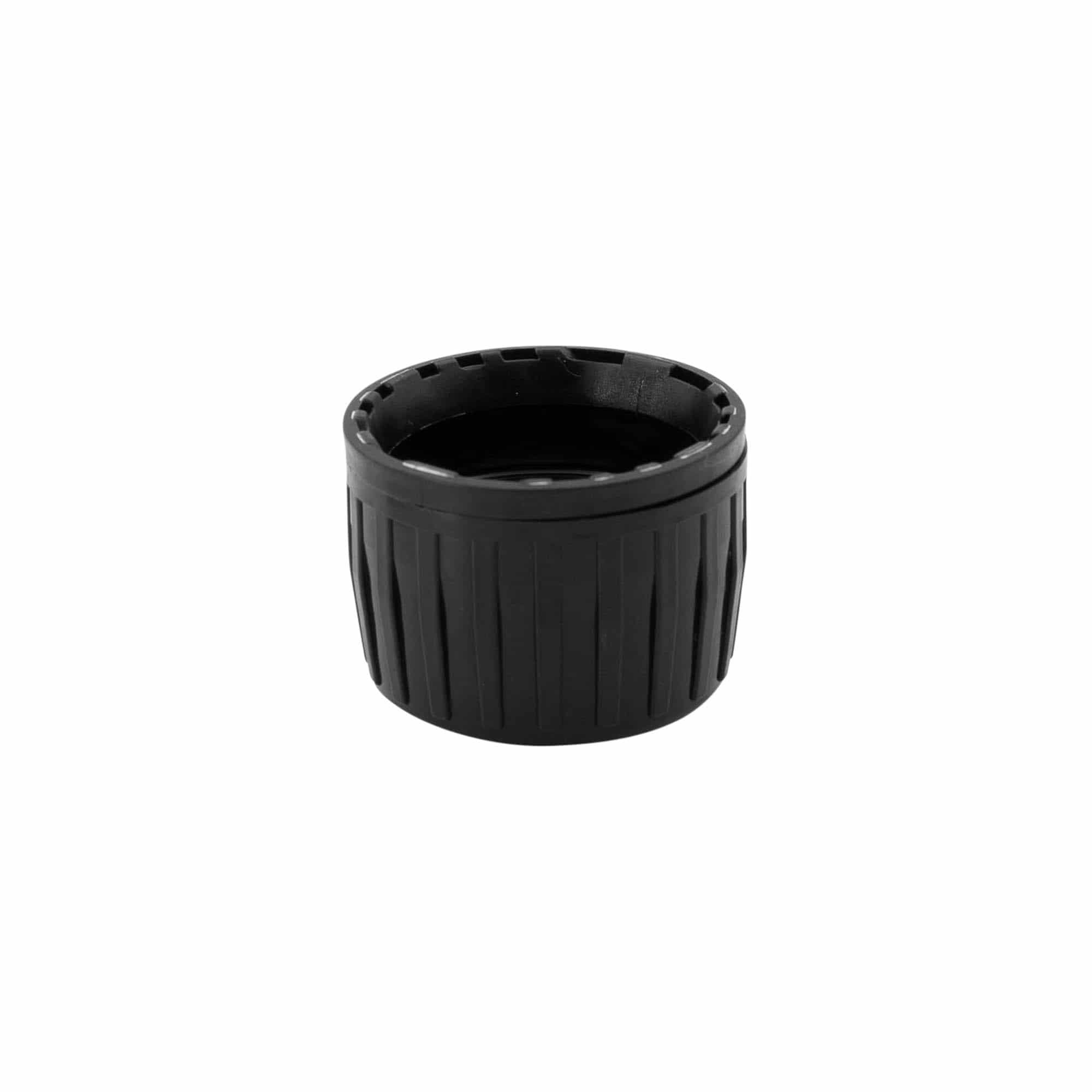 Tapón de rosca de originalidad, plástico de PP, negro, para boca: DIN 28
