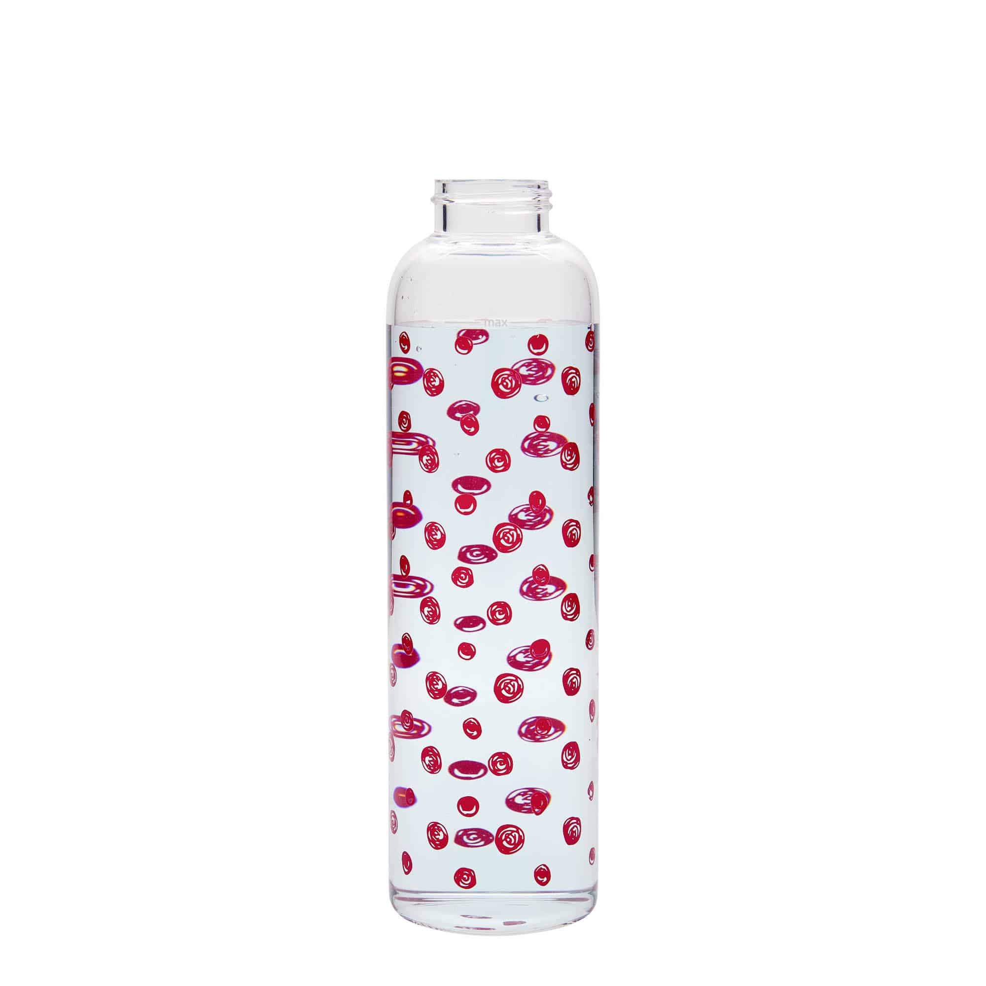 Botella de agua 'Perseus' de 500 ml, motivo: puntos rojos, boca: tapón de rosca