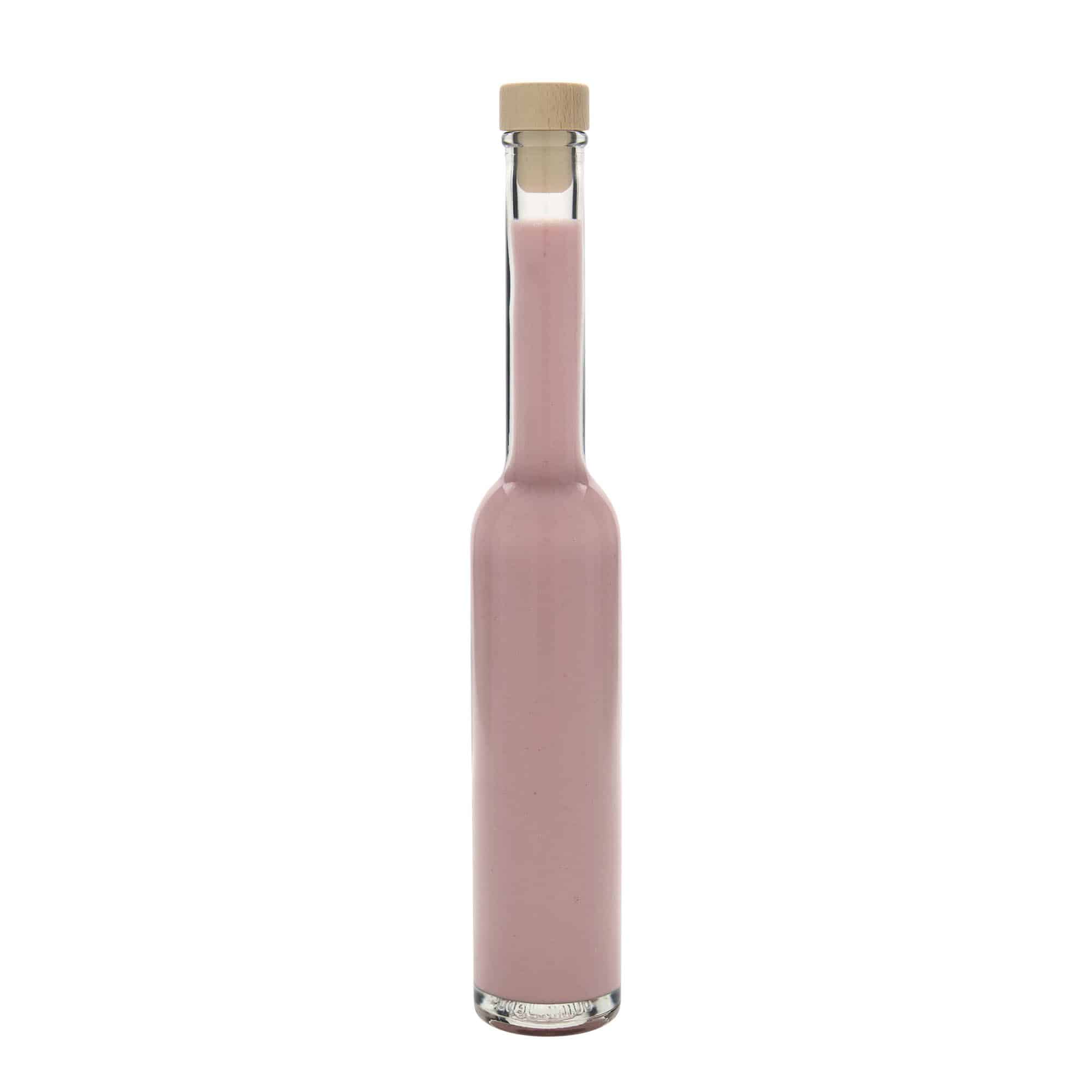 Botella de vidrio 'Platina' de 200 ml, boca: corcho