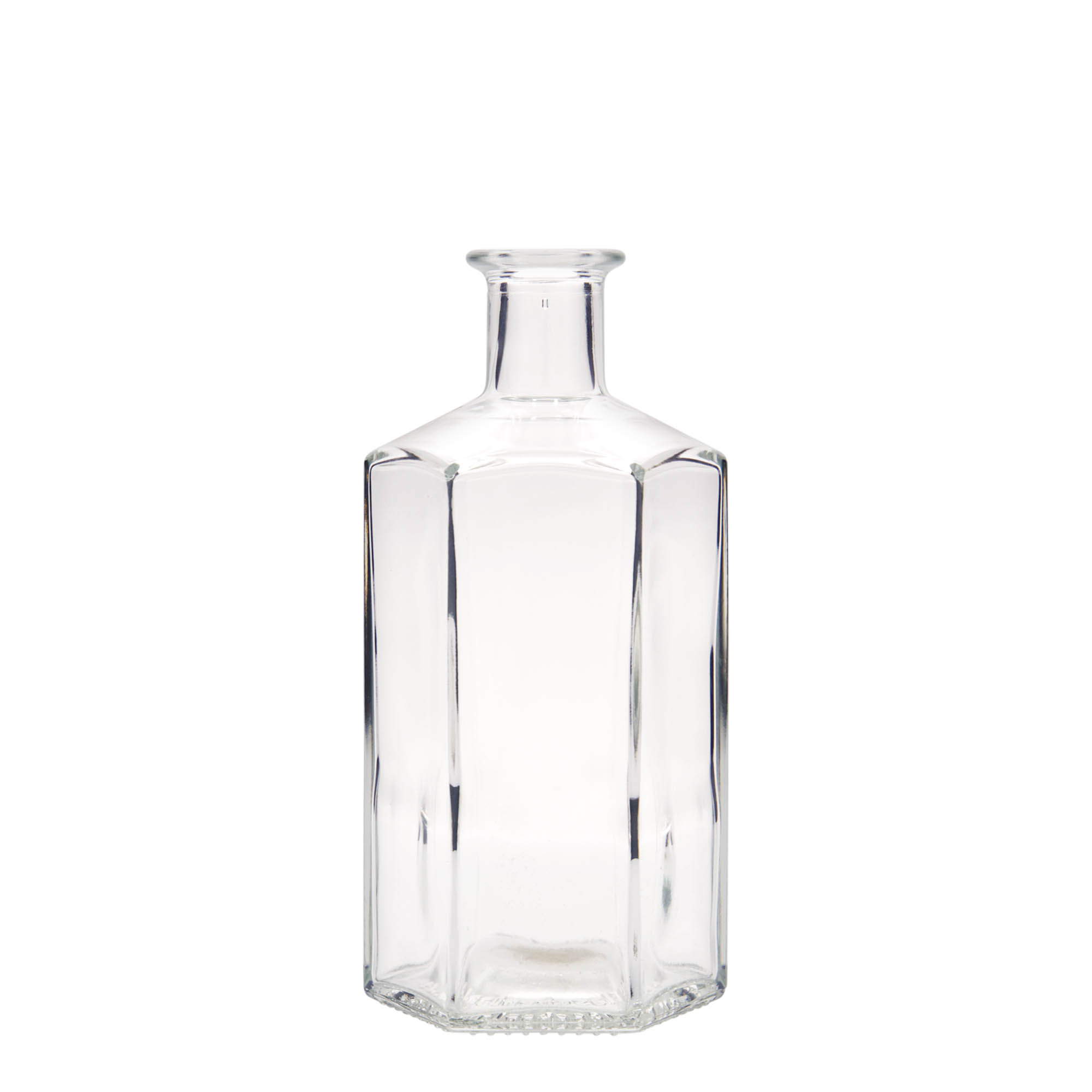 Botella de vidrio de 500 ml, boticario 'Jimmy', hexagonal, boca: corcho Botella de vidrio de 500 ml, boticario 'Jimmy', hexagonal, boca: corcho