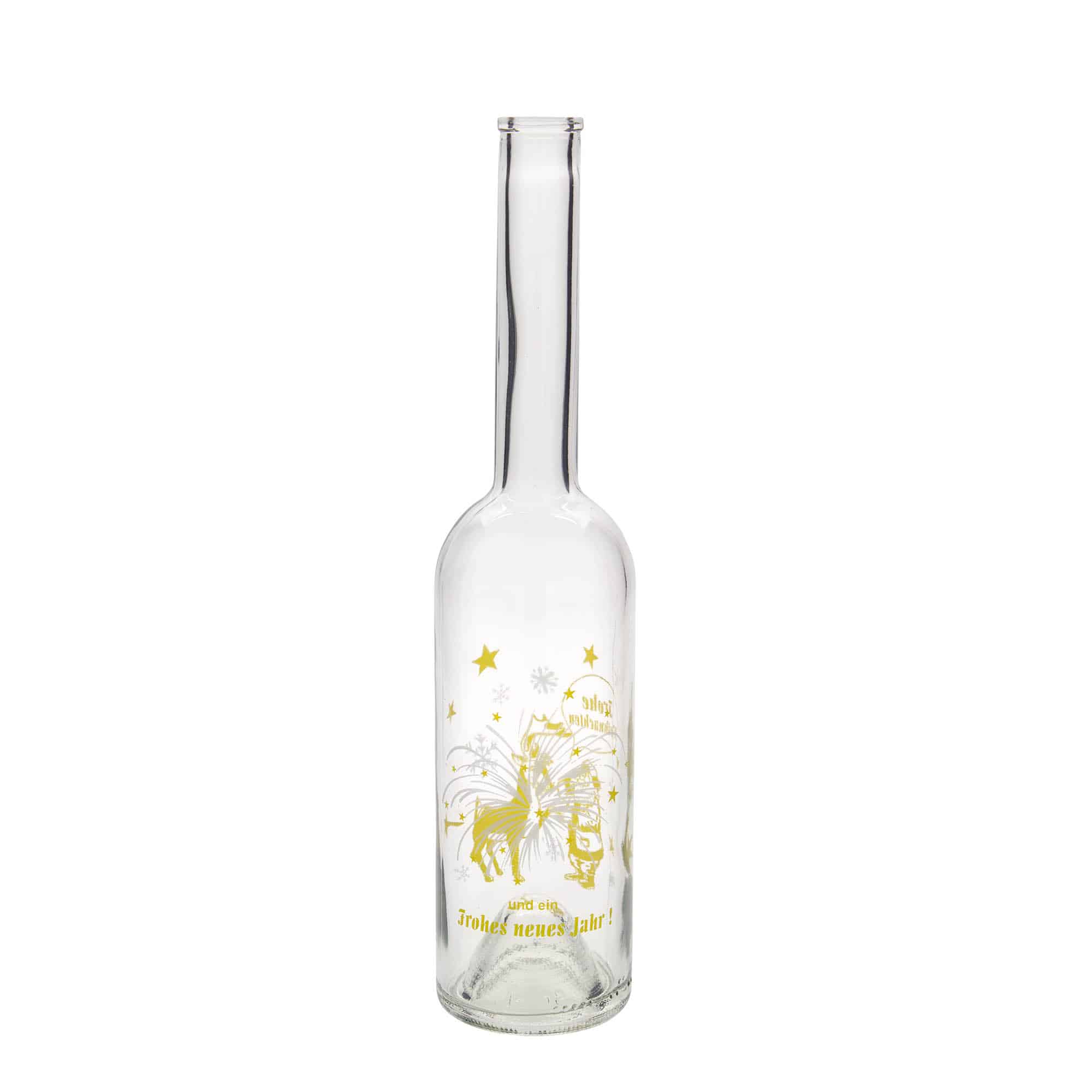 Botella de cristal de 500 ml 'Ópera', motivo: fuegos artificiales, boca: corcho