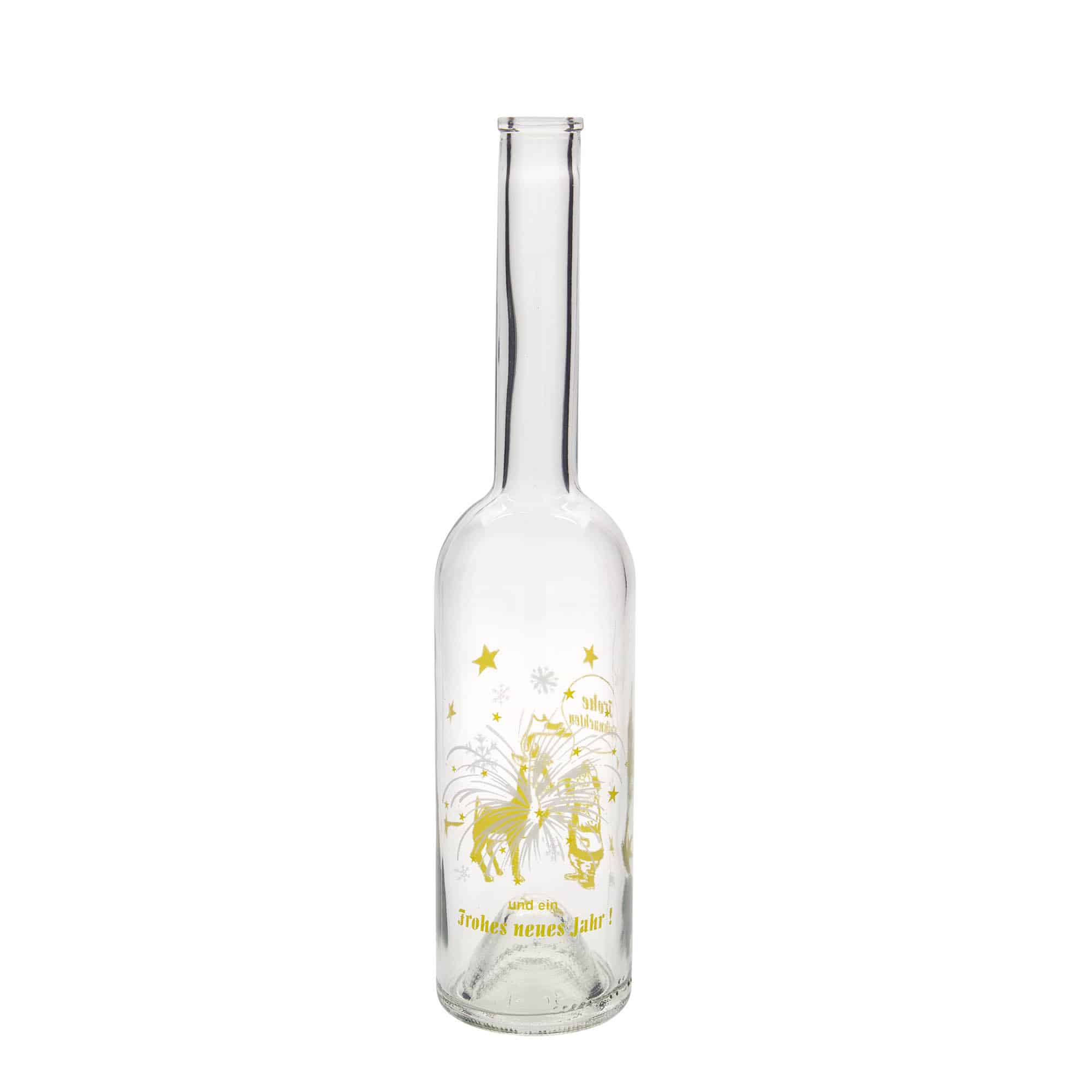 Botella de cristal de 500 ml 'Ópera', motivo: fuegos artificiales, boca: corcho