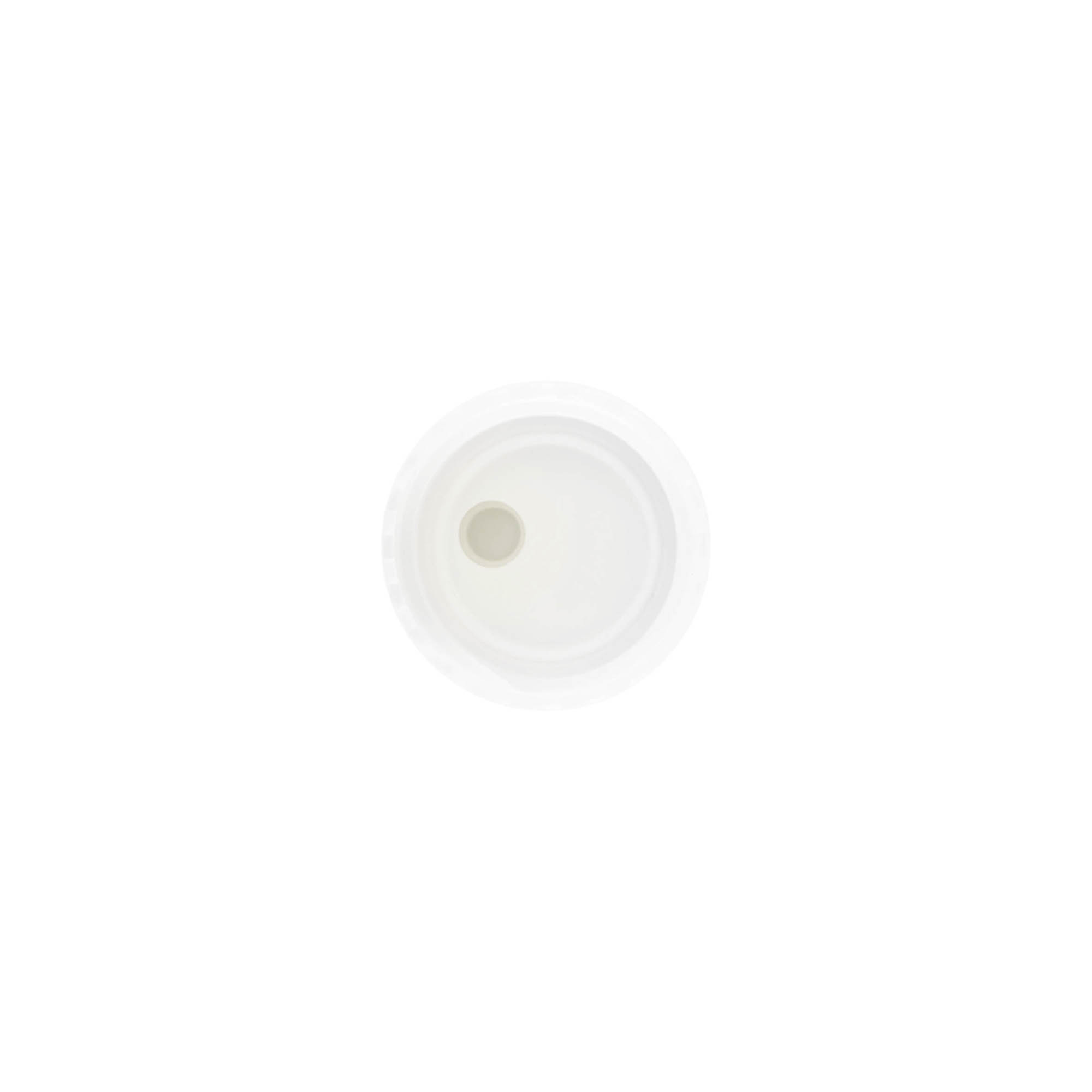 Tapa de rosca Disc Top, plástico PP, blanca, para boca: 24/410 Tapa de rosca Disc Top, plástico PP, blanca, para boca: 24/410