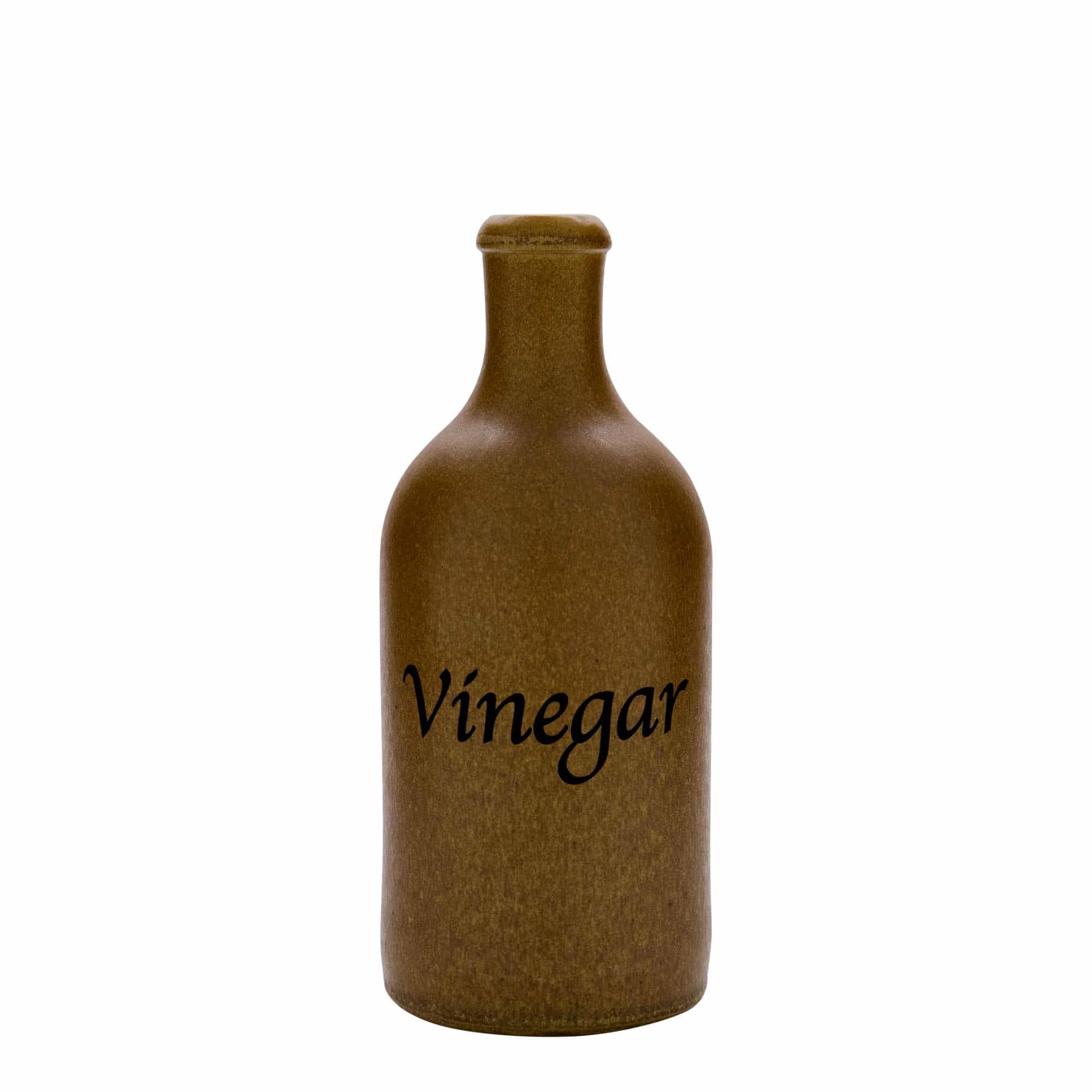 Jarra de barro de 500 ml, motivo: Vinegar, gres, marrón-cristal, boca: corcho Jarra de barro de 500 ml, motivo: Vinegar, gres, marrón-cristal, boca: corcho