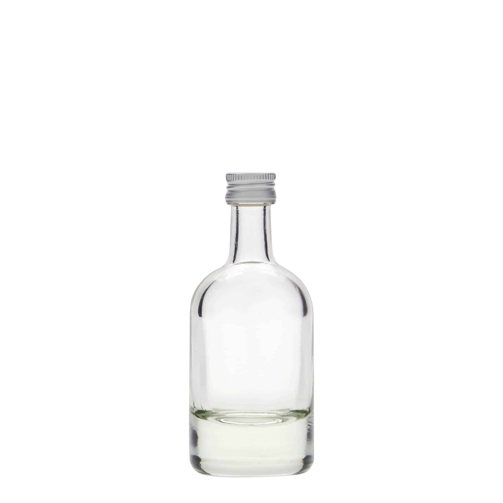 Botella de vidrio 'Linea Uno' de 50 ml, boca: PP 18
