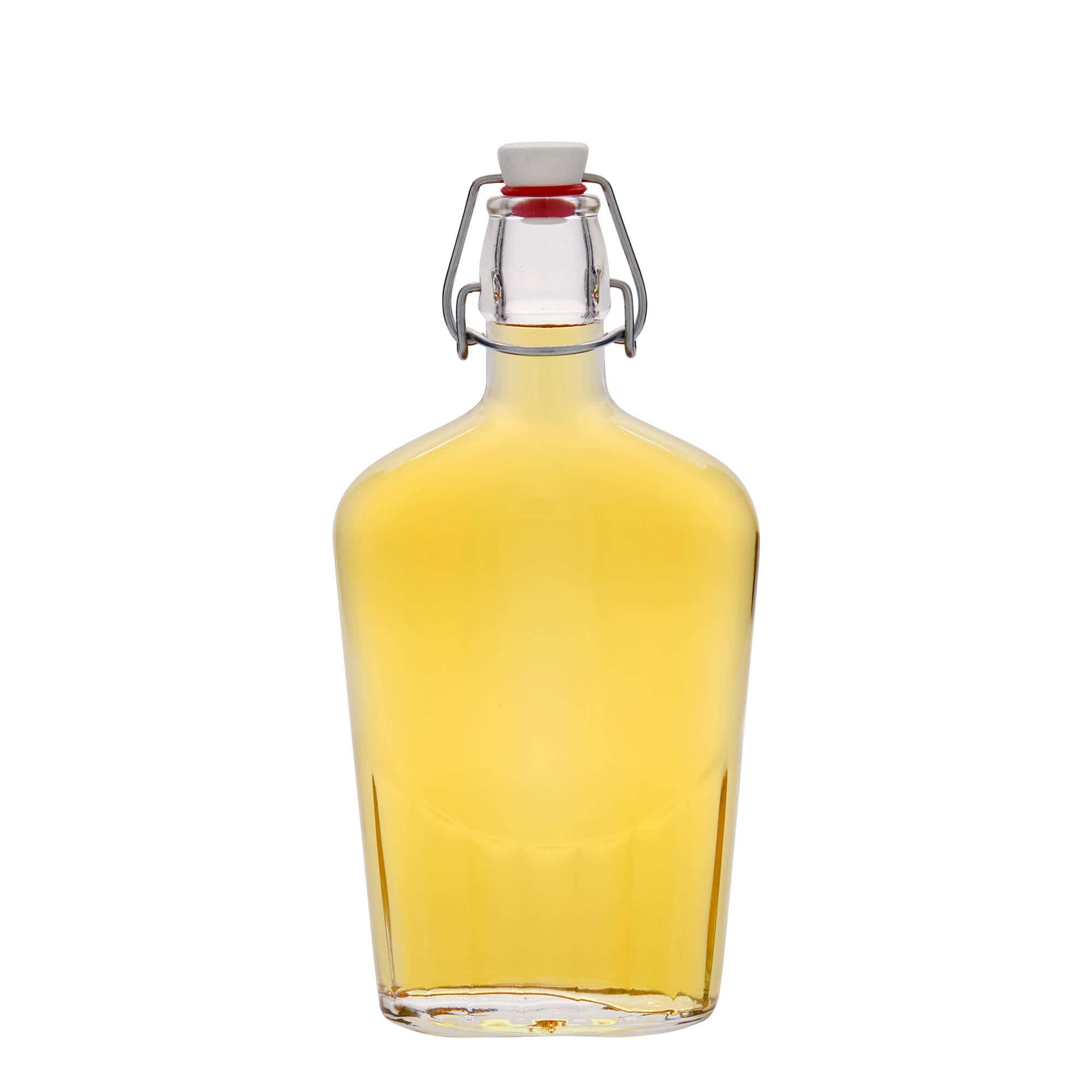 Botella de vidrio 'Fiaschetta' de 500 ml, ovalada, boca: tapón mecánico
