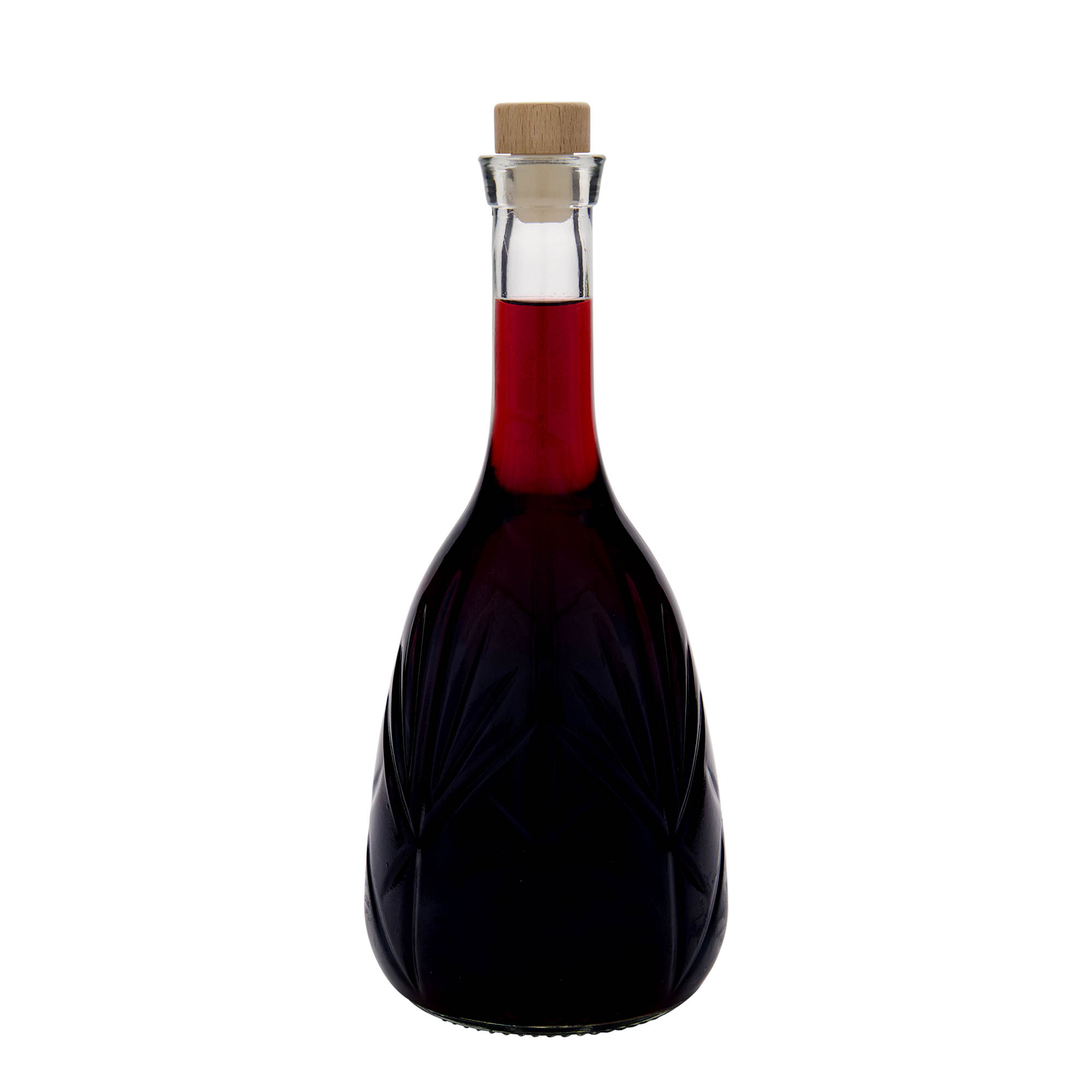 Botella de vidrio de 1.000 ml 'Reliefa', boca: corcho