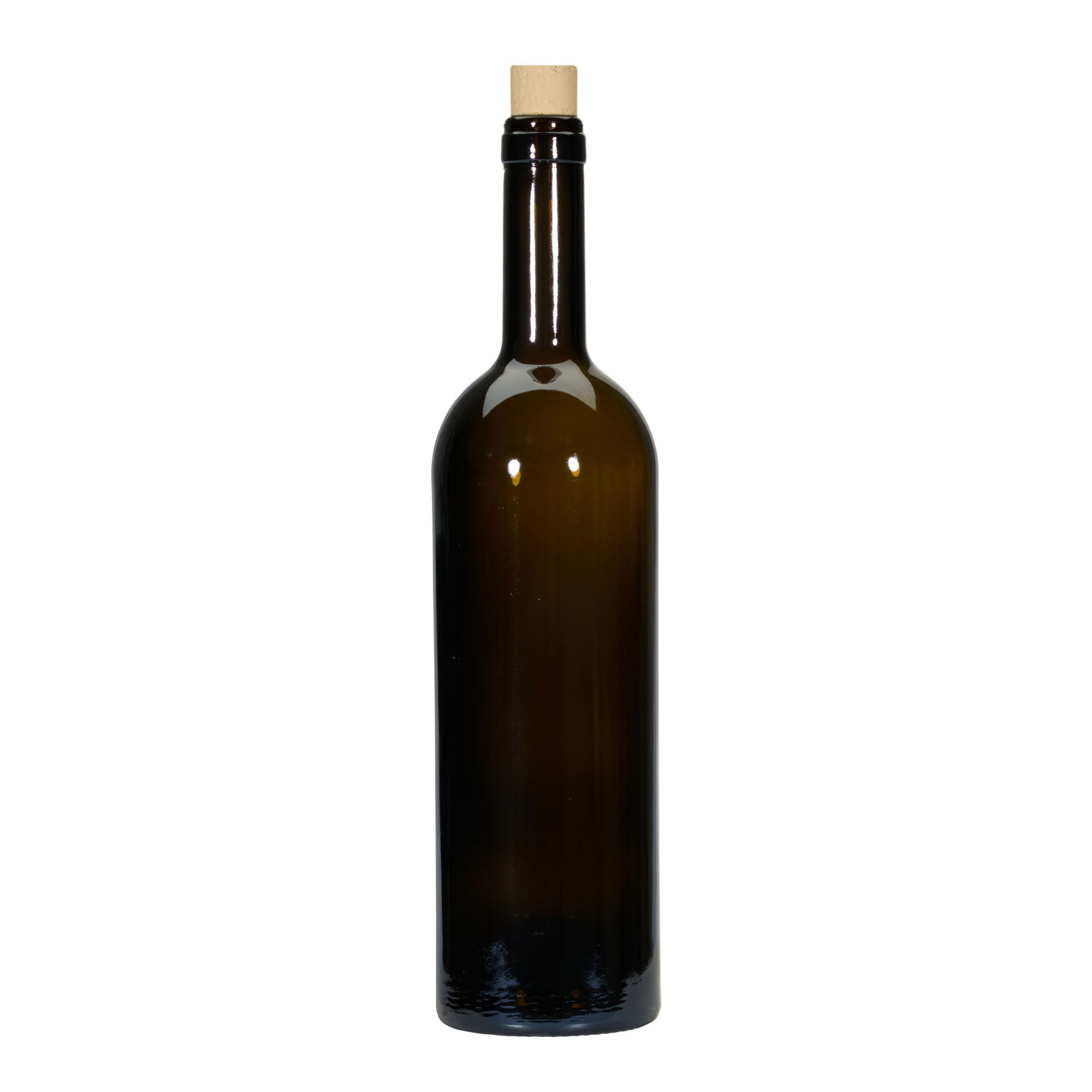 Botella de vino de 750 ml «Golia», verde antiguo, boca: corcho