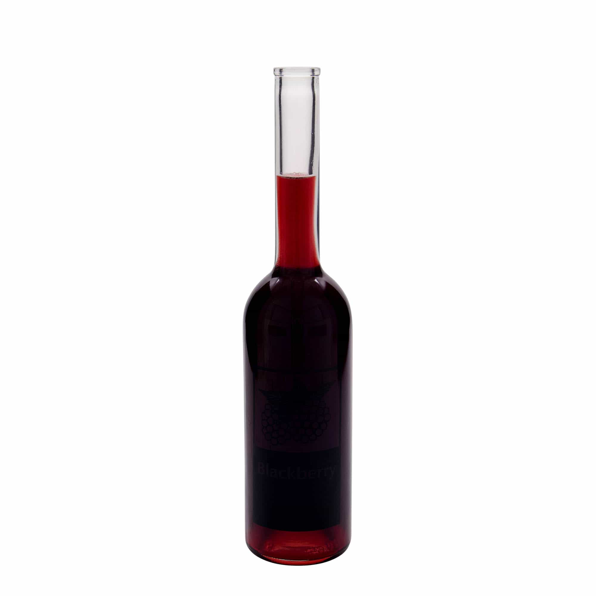 Botella de vidrio de 500 ml 'Opera', motivo: Mora, boca: corcho