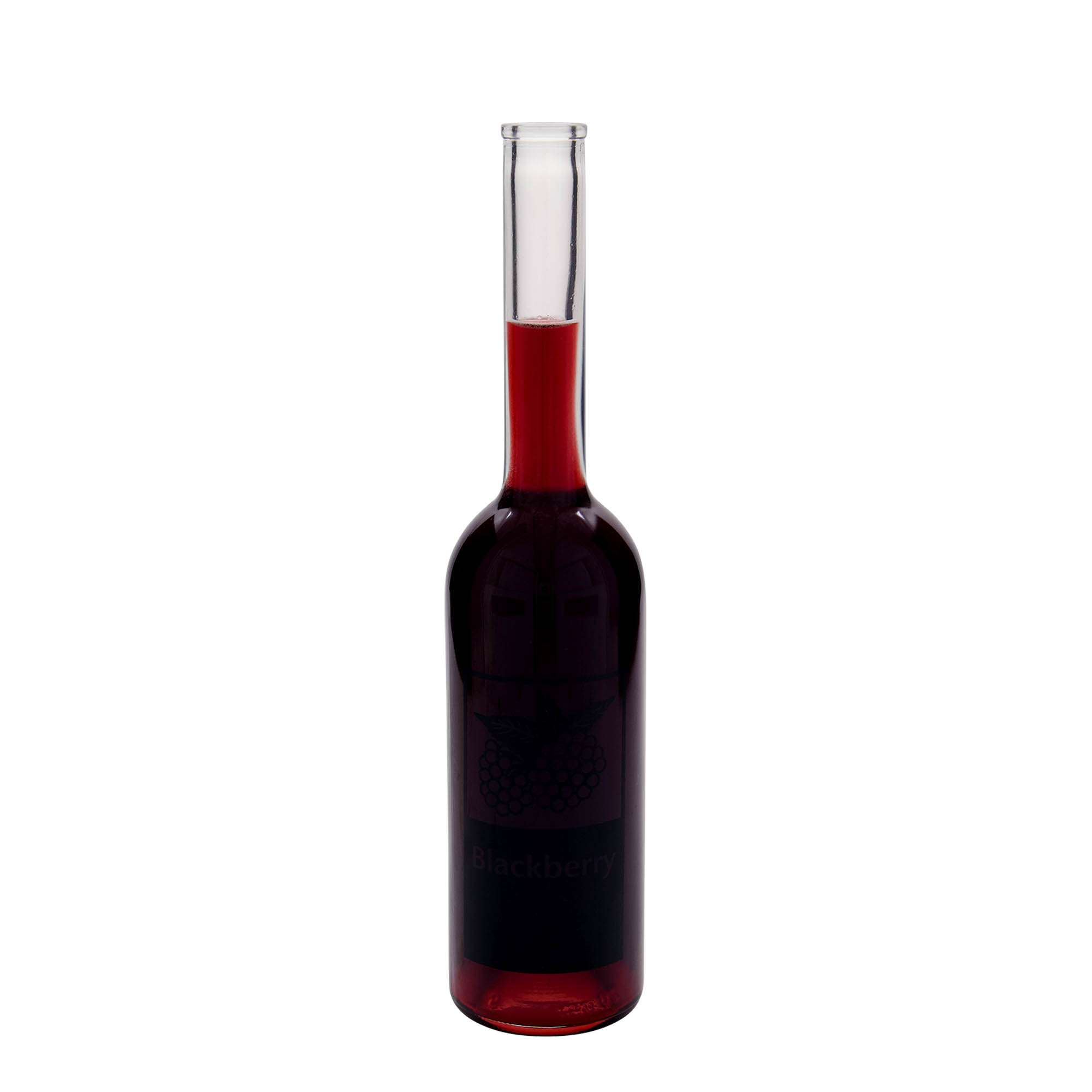 Botella de vidrio de 500 ml «Opera», motivo: Mora, boca: corcho