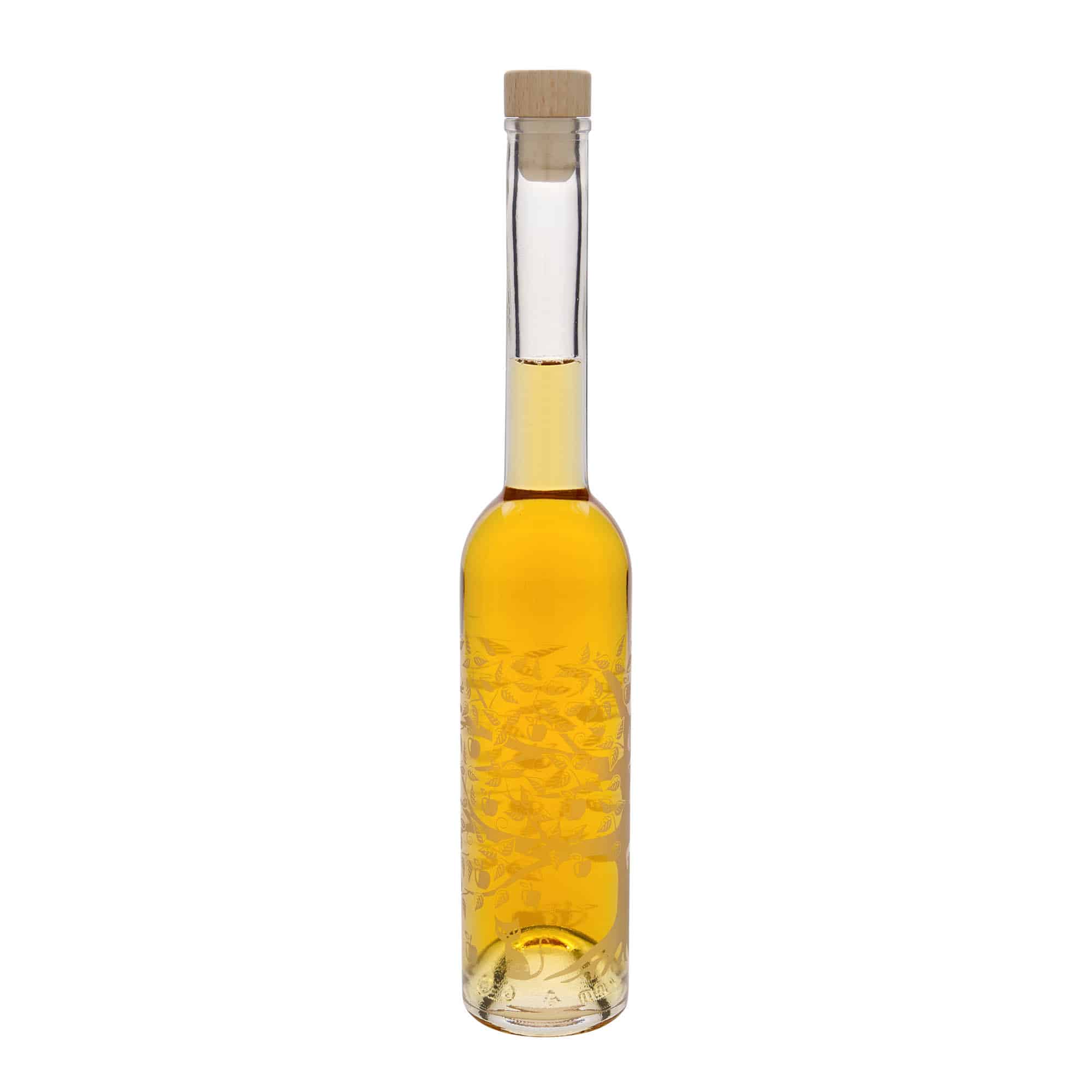 Botella de vidrio de 350 ml 'Opera', motivo: manzano, boca: corcho