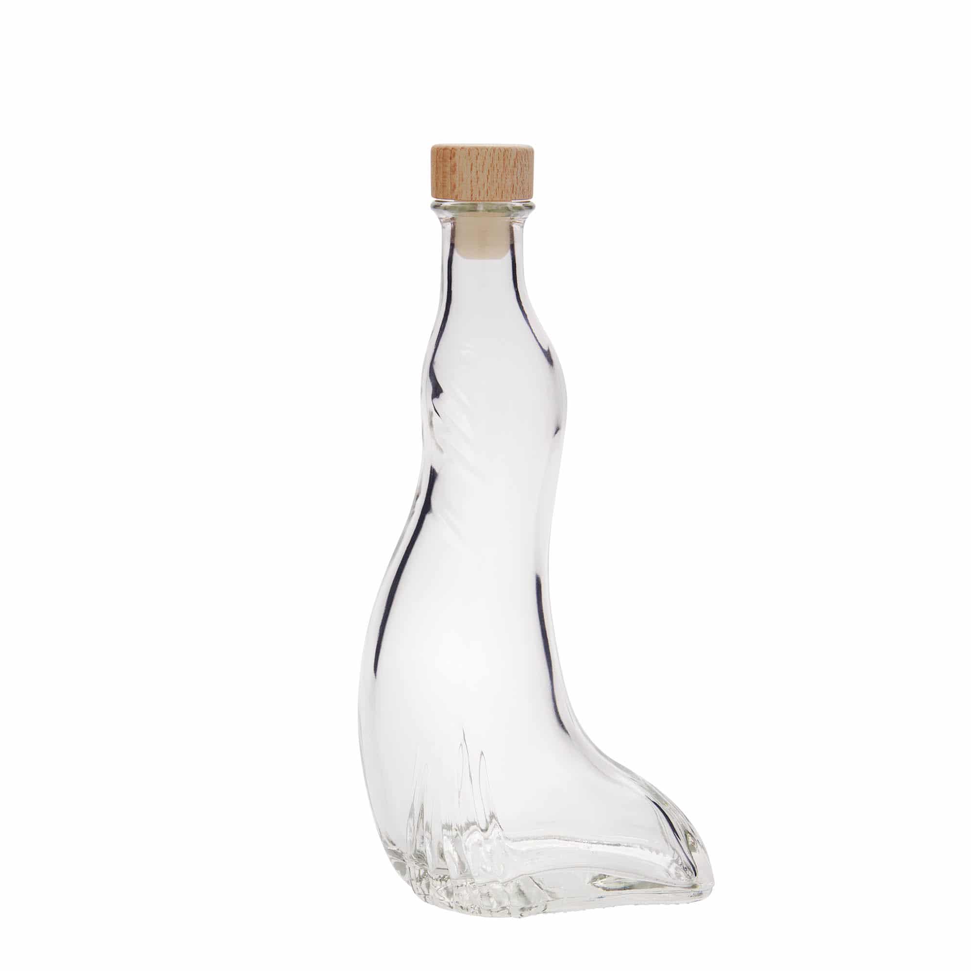 Botella de vidrio 'Foca' de 200 ml, boca: corcho