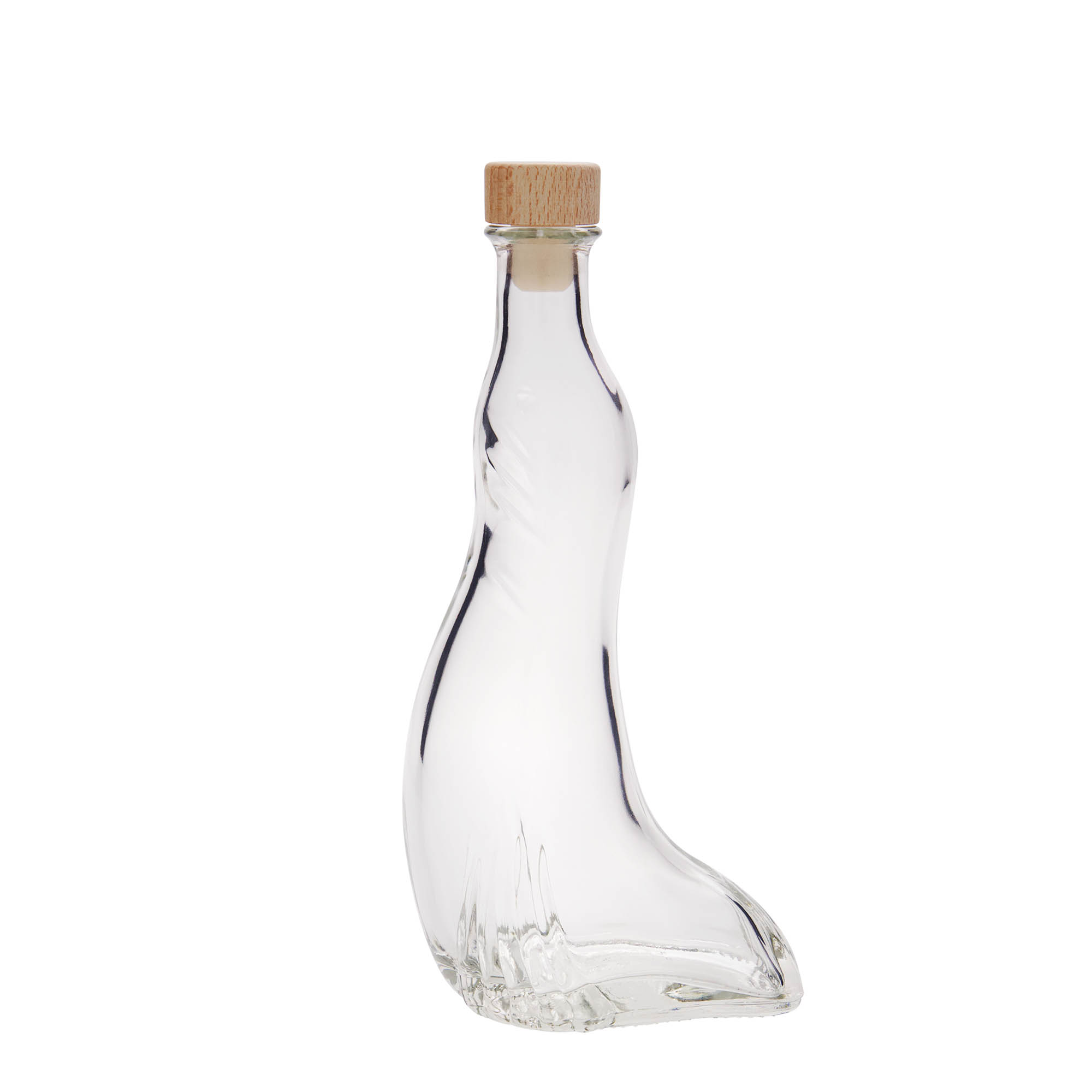 Botella de vidrio de 200 ml 'Foca', boca: corcho