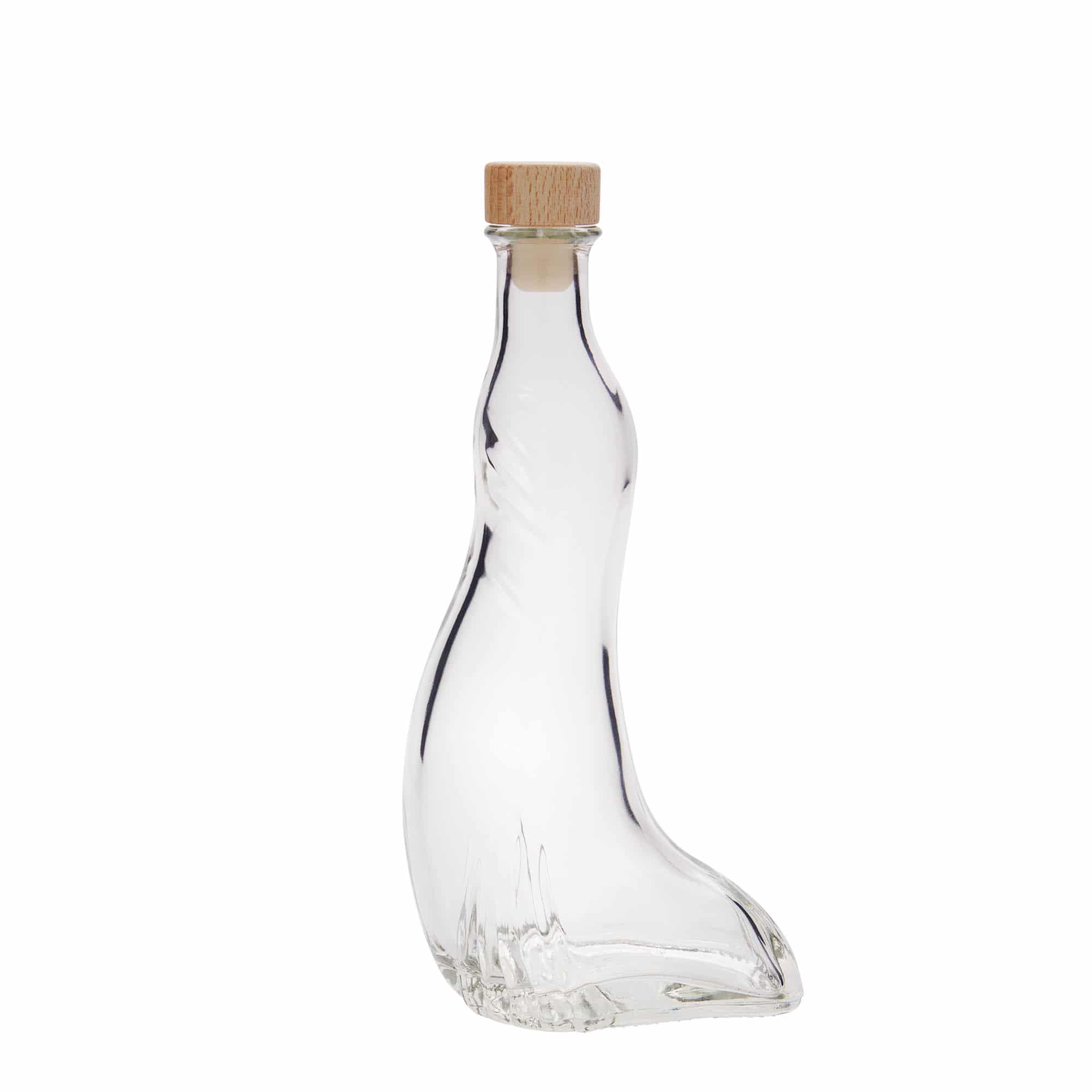Botella de vidrio de 200 ml 'Foca', boca: corcho