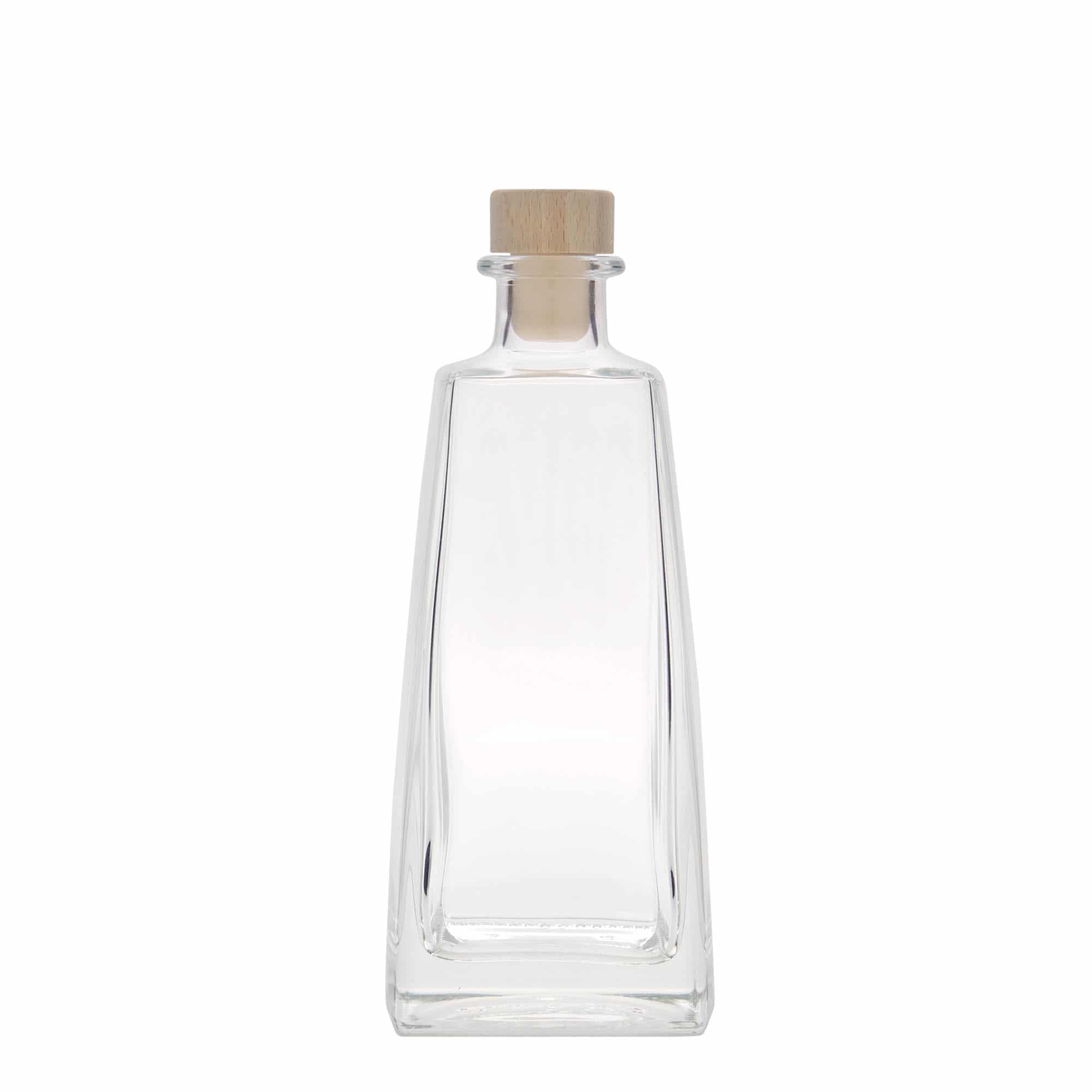 Botella de vidrio 'Timmy' de 350 ml, rectangular, boca: corcho