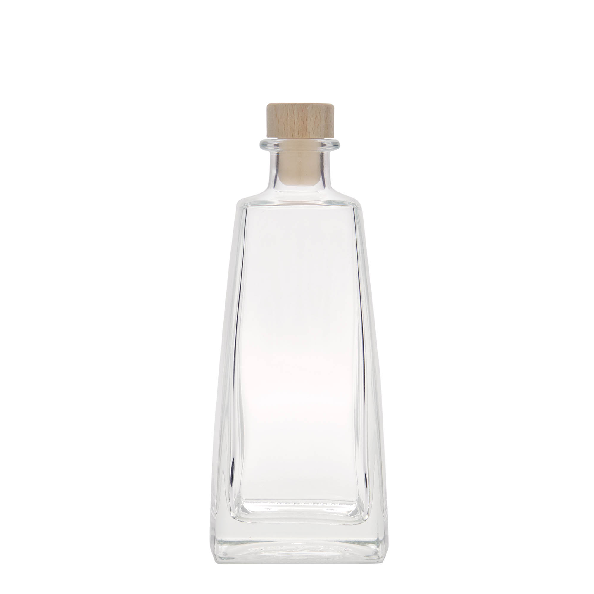 Botella de vidrio de 350 ml 'Timmy', rectangular, boca: corcho