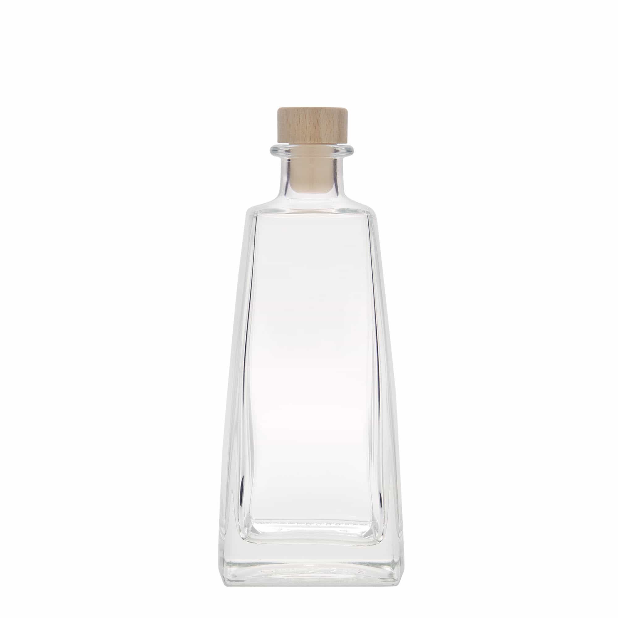 Botella de vidrio de 350 ml «Timmy», rectangular, boca: corcho