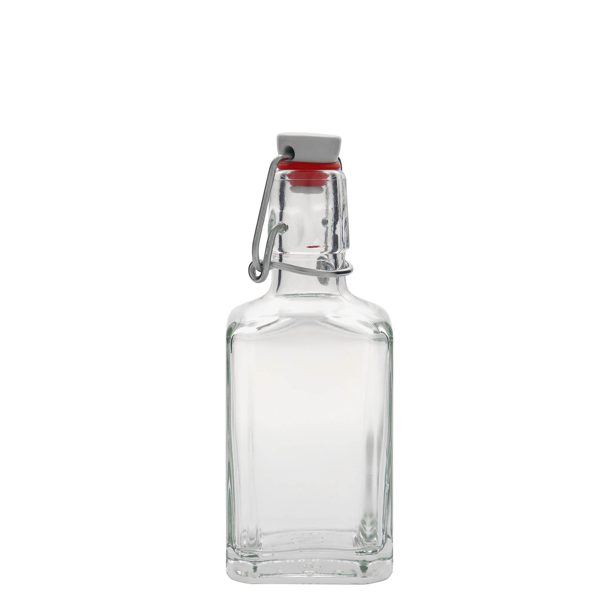 Botella de vidrio de 250 ml 'Rialto', cuadrada, boca: cierre de palanca Botella de vidrio de 250 ml 'Rialto', cuadrada, boca: cierre de palanca