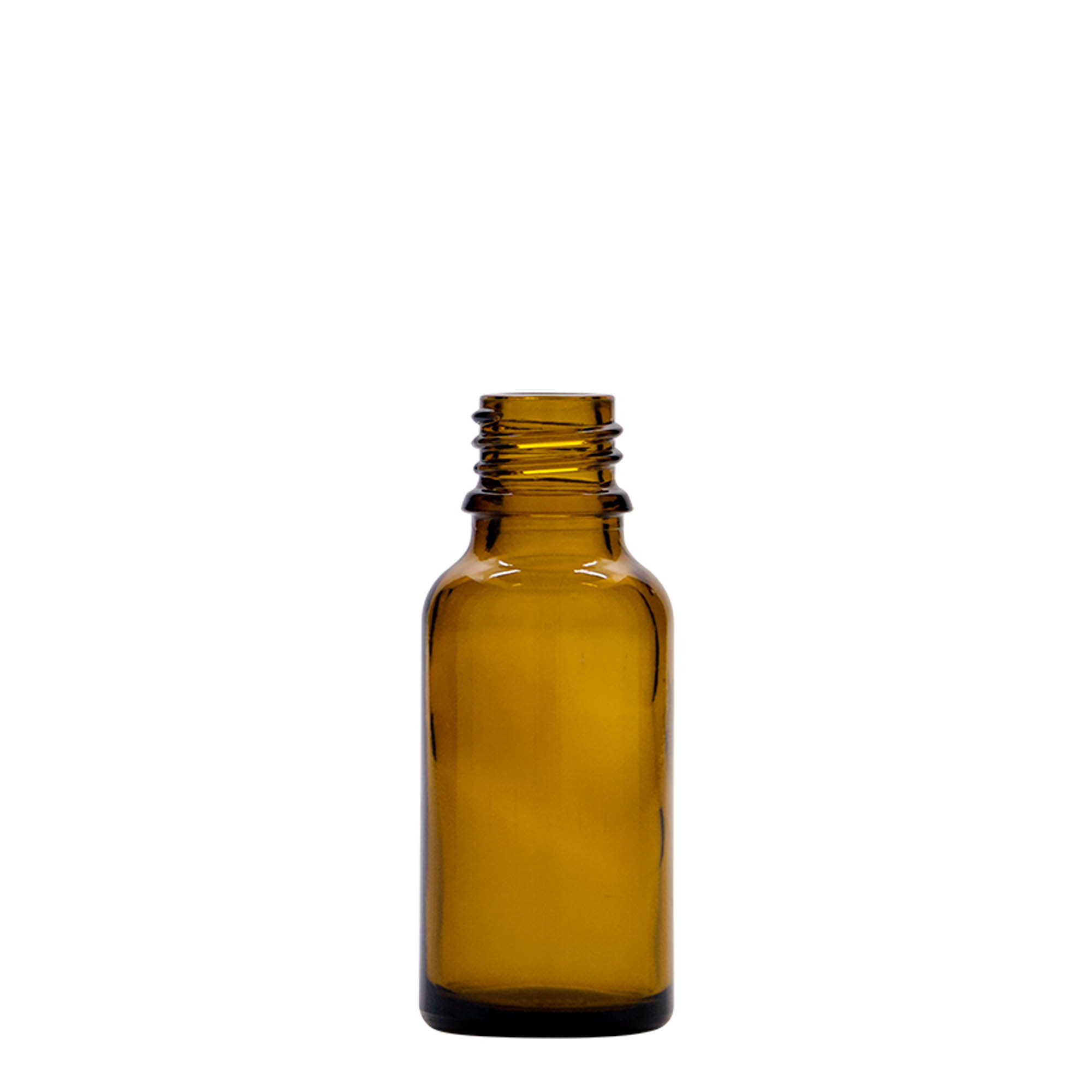 Frasco cuentagotas de 20 ml para medicamentos, vidrio, marrón, boca: DIN 18