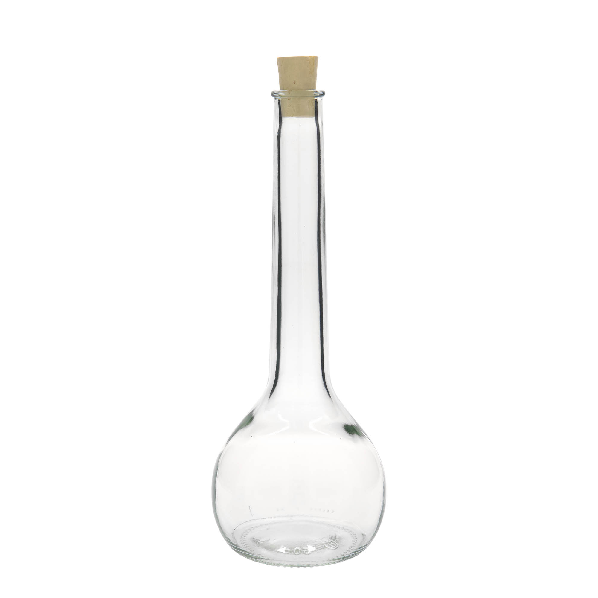 Botella de vidrio de 500 ml 'Tulipano', boca: corcho