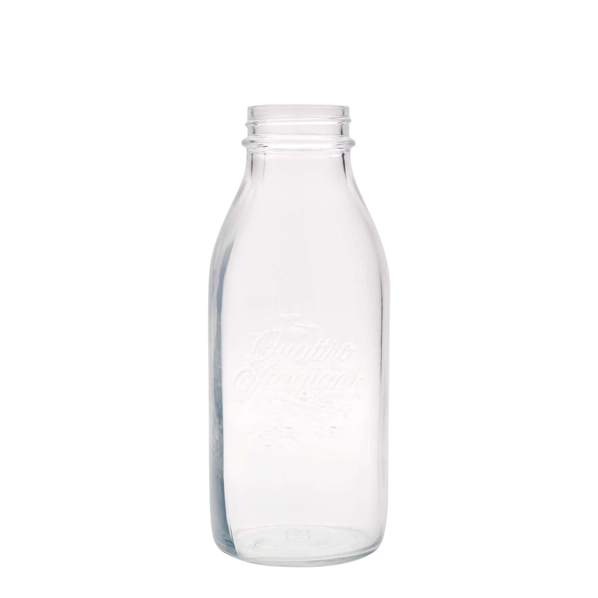 Botella de vidrio 'Quattro Stagioni' de 1000 ml, boca: tapón de rosca Botella de vidrio 'Quattro Stagioni' de 1000 ml, boca: tapón de rosca