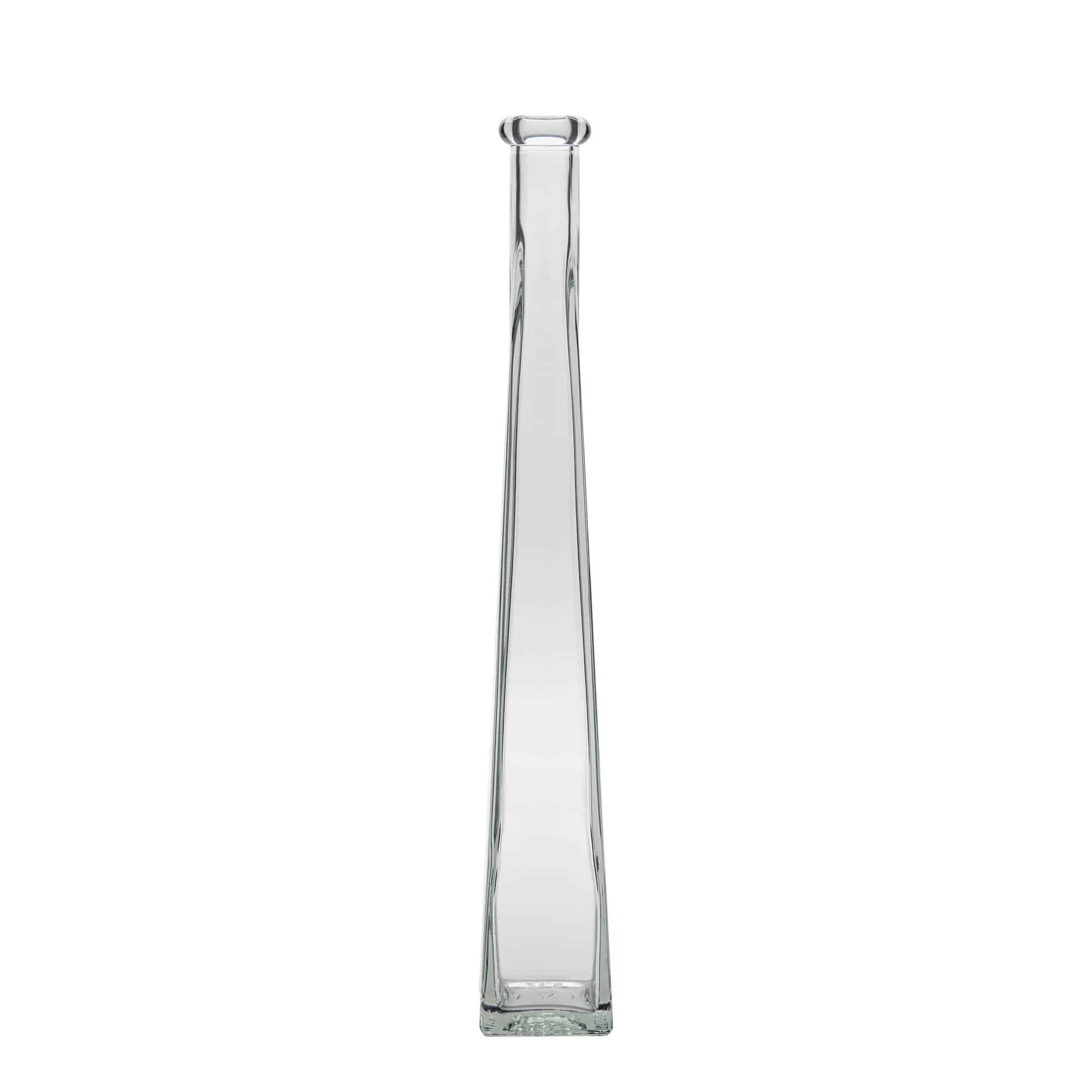 Botella de vidrio de 200 ml «Dama Quadrato», cuadrada, boca: corcho