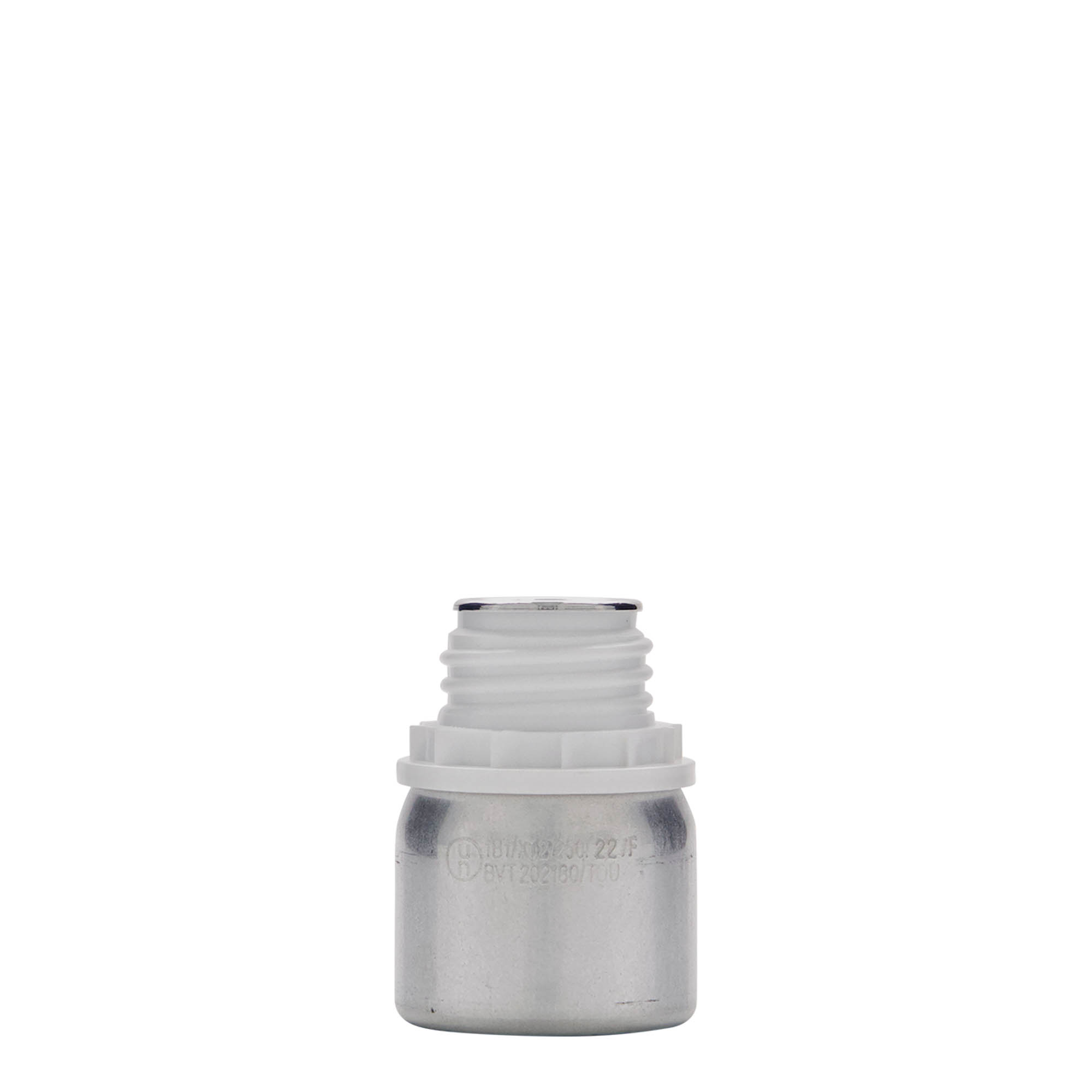 Botella de aluminio de 50 ml, metal, plateado, boca: DIN 32