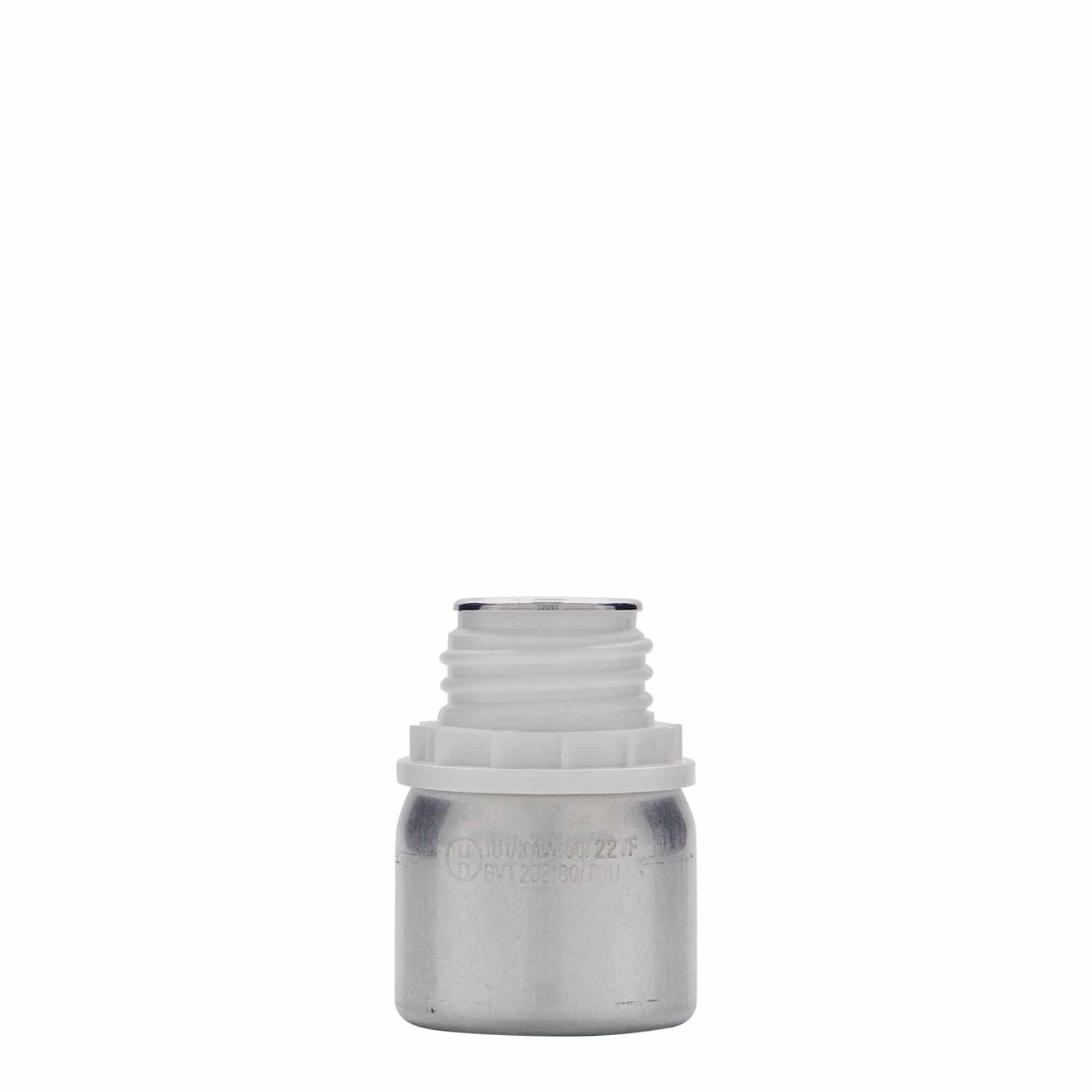 Botella de aluminio de 50 ml, metal, plateado, boca: DIN 32