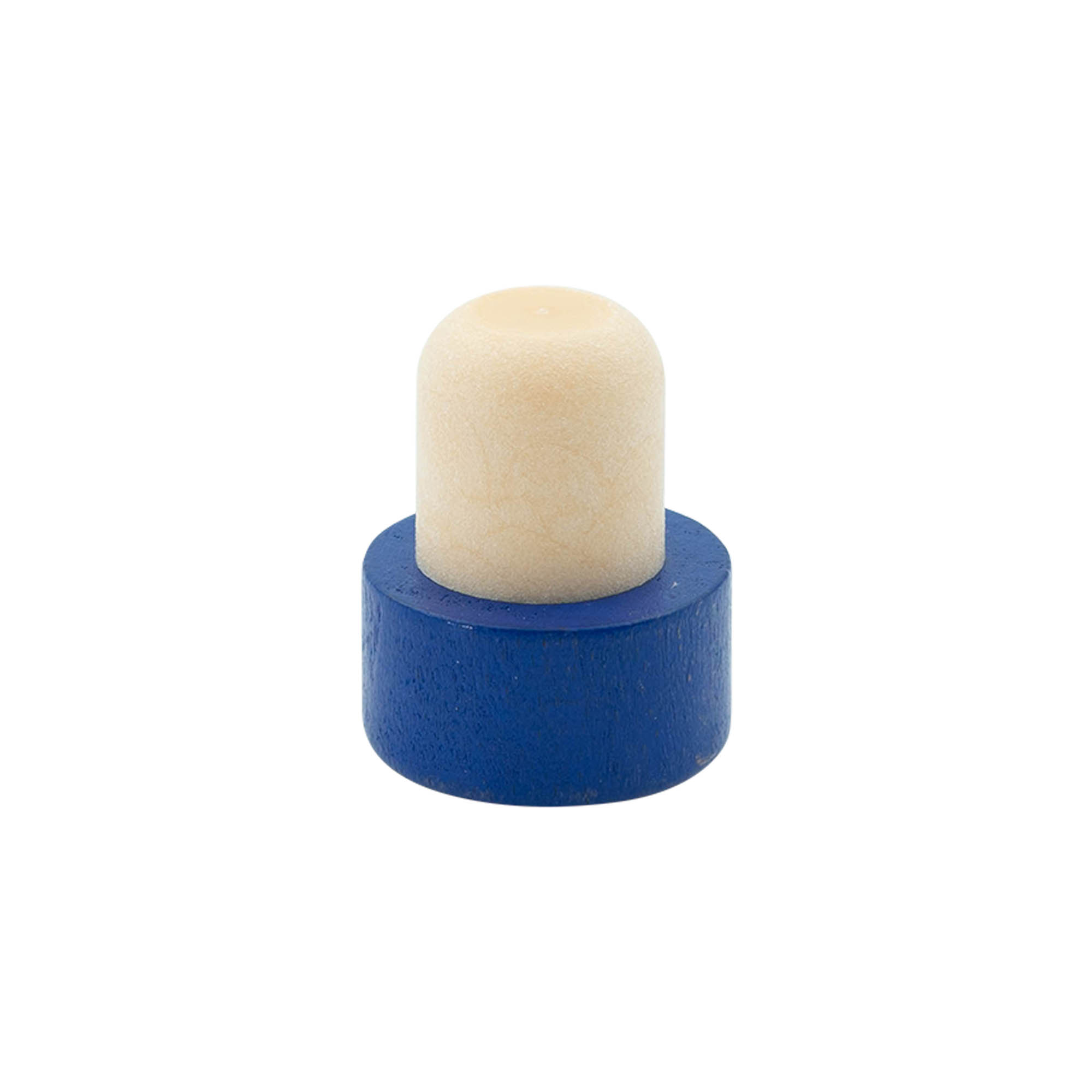 Tapón de corcho con asa 19 mm, madera/plástico, azul, para boca: corcho Tapón de corcho con asa 19 mm, madera/plástico, azul, para boca: corcho
