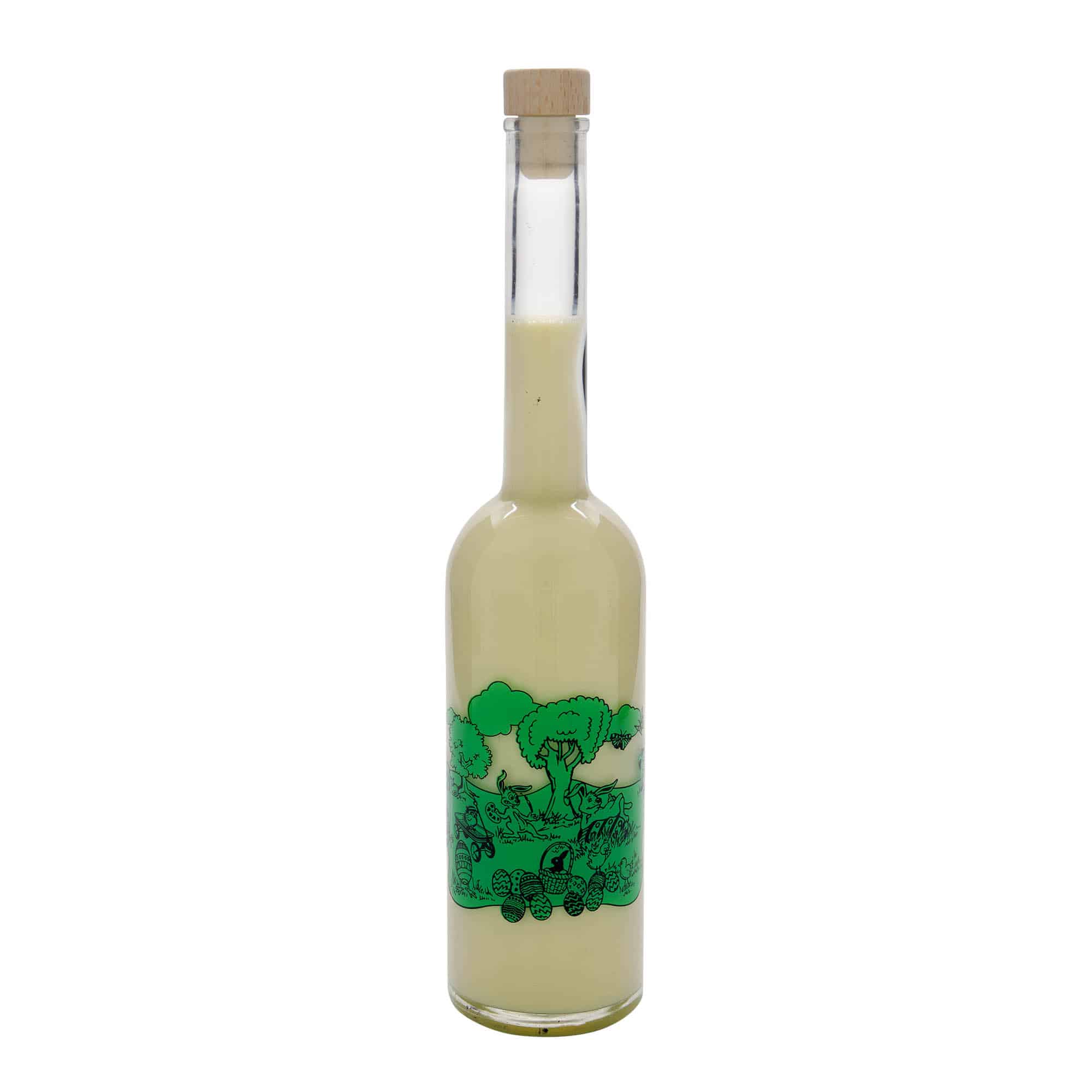 Botella de vidrio 'Opera' de 500 ml, motivo: Feliz Pascua, boca: corcho