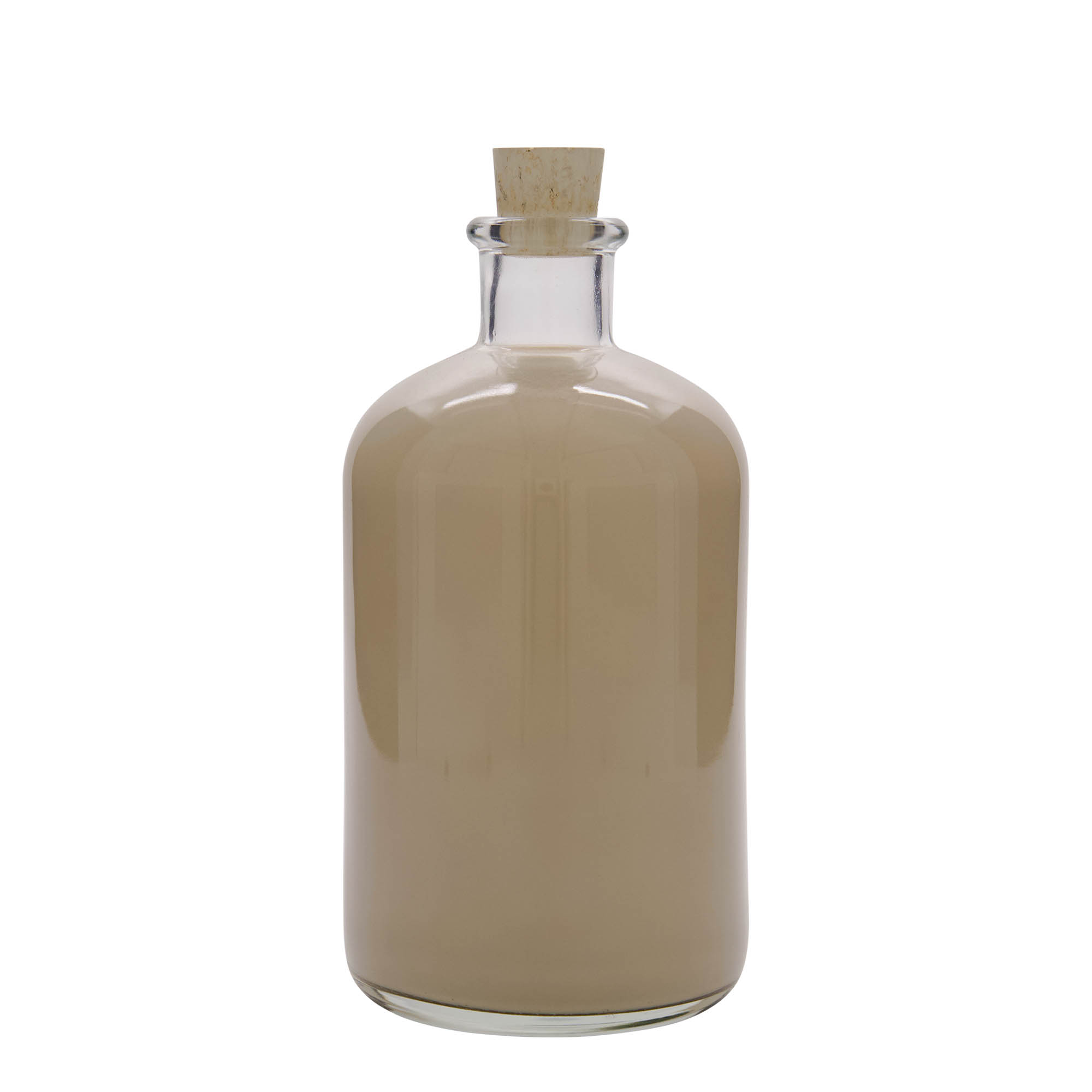 Botella de vidrio de 1.000 ml para farmacéutico, boca: corcho