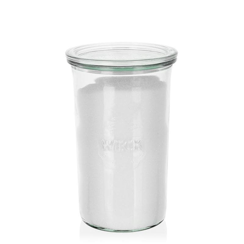 Tarro de vidrio cilíndrico WECK de 1000 ml, boca: borde redondo