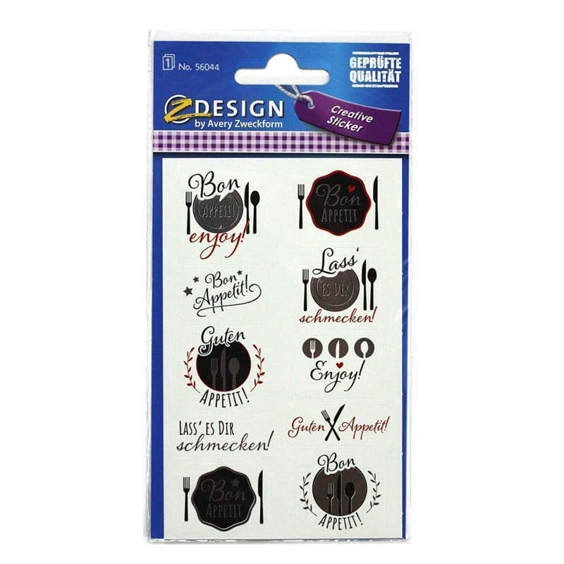 Pegatinas Zweckform 'Buen provecho', papel, multicolor Pegatinas Zweckform 'Buen provecho', papel, multicolor
