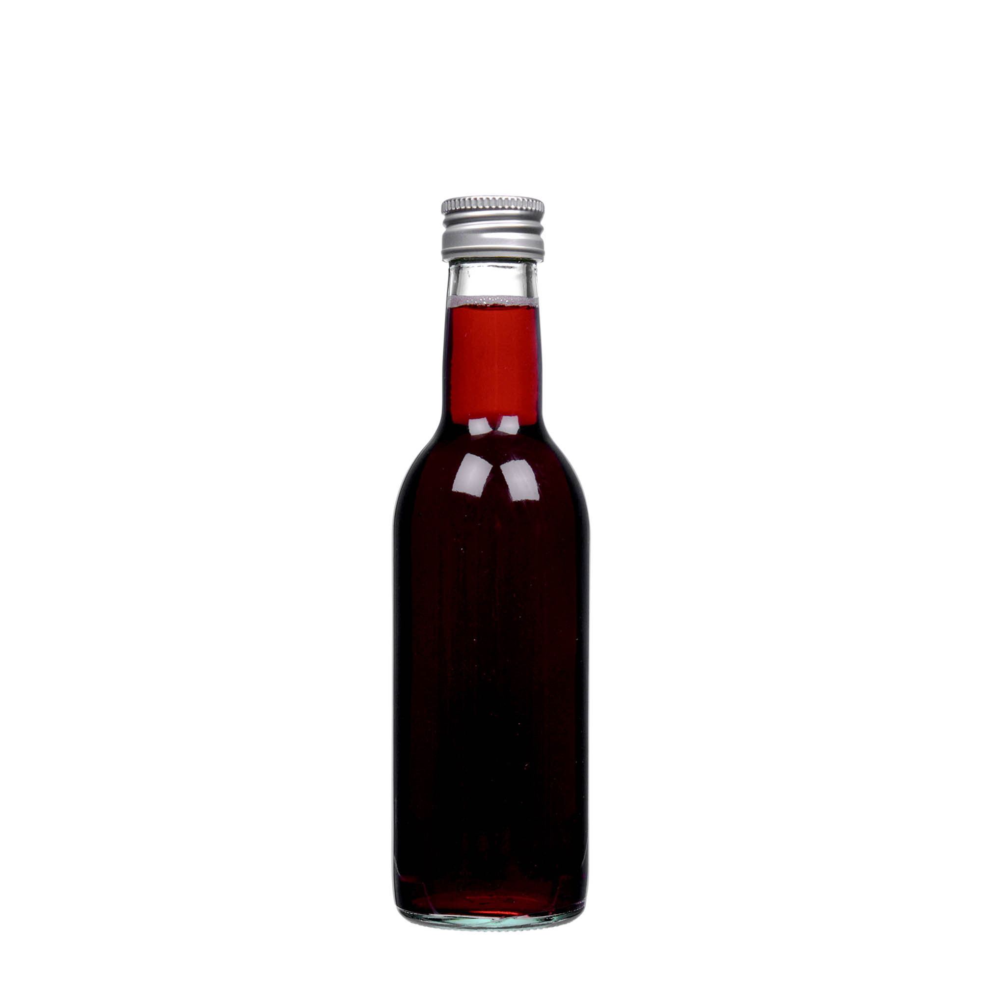 Botella de vidrio de 250 ml 'Burdeos', boca: PP 28 Botella de vidrio de 250 ml 'Burdeos', boca: PP 28