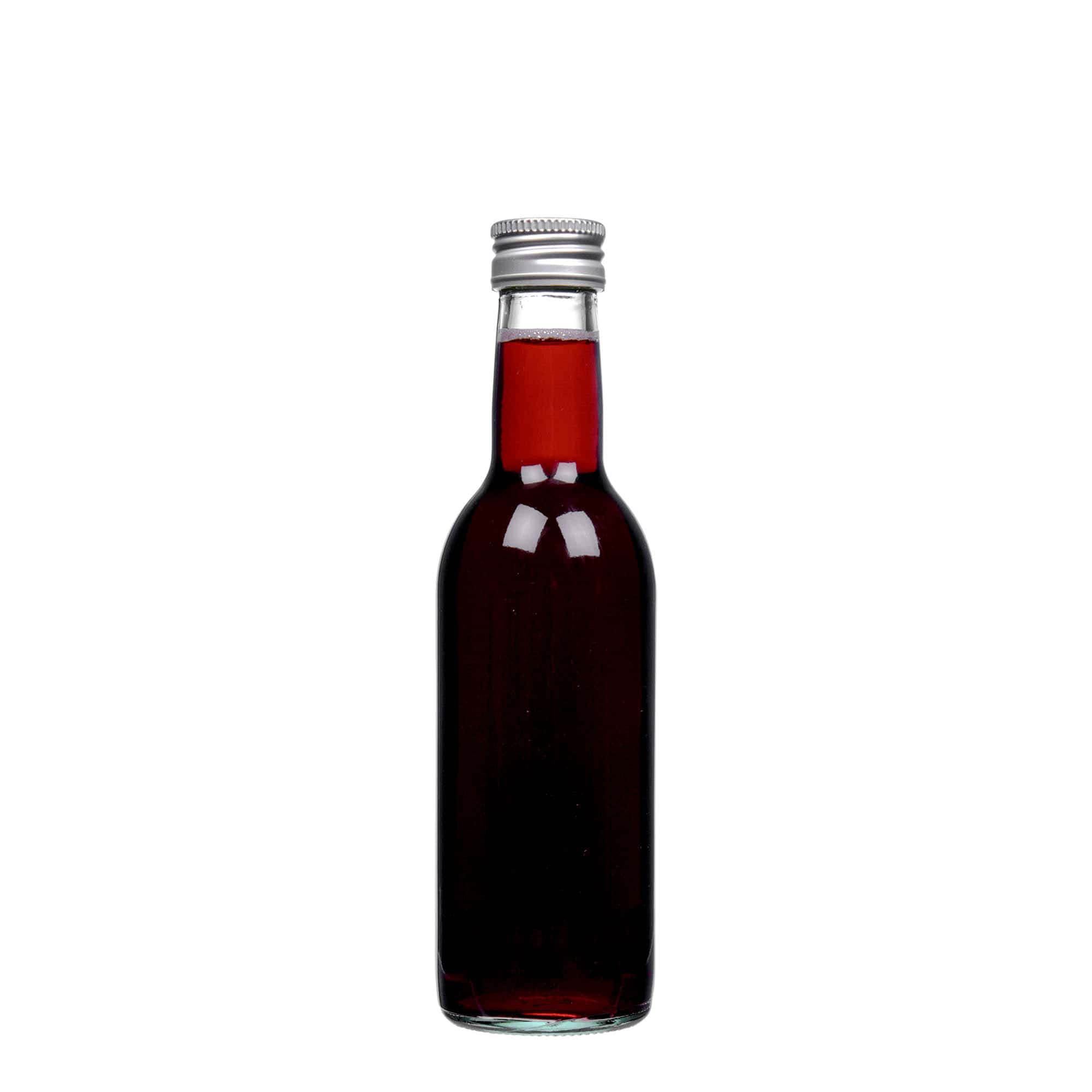 Botella de vidrio de 250 ml «Burdeos», boca: PP 28