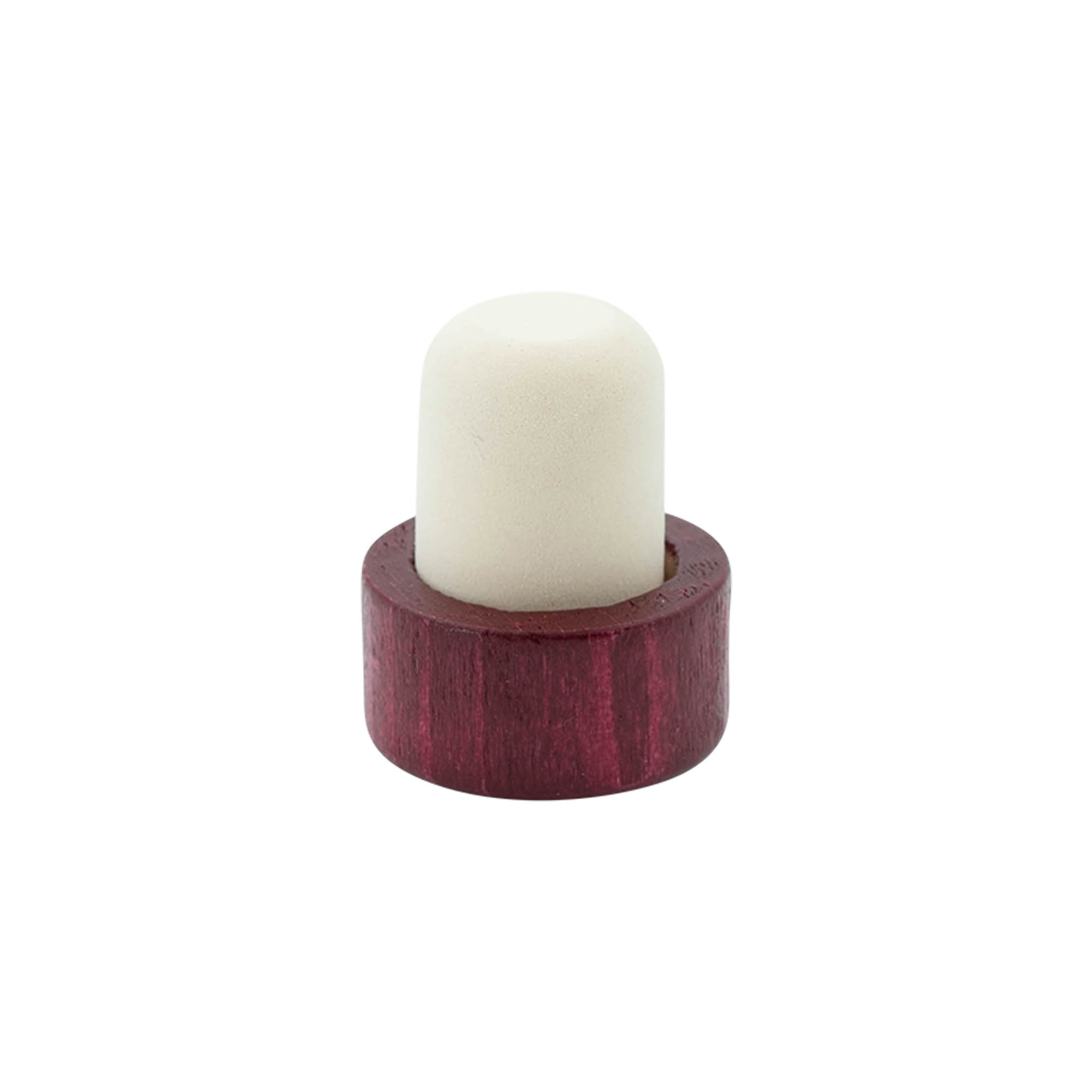 Tapones de corcho con asa de 19 mm, madera/plástico, color burdeos, para boca: corcho