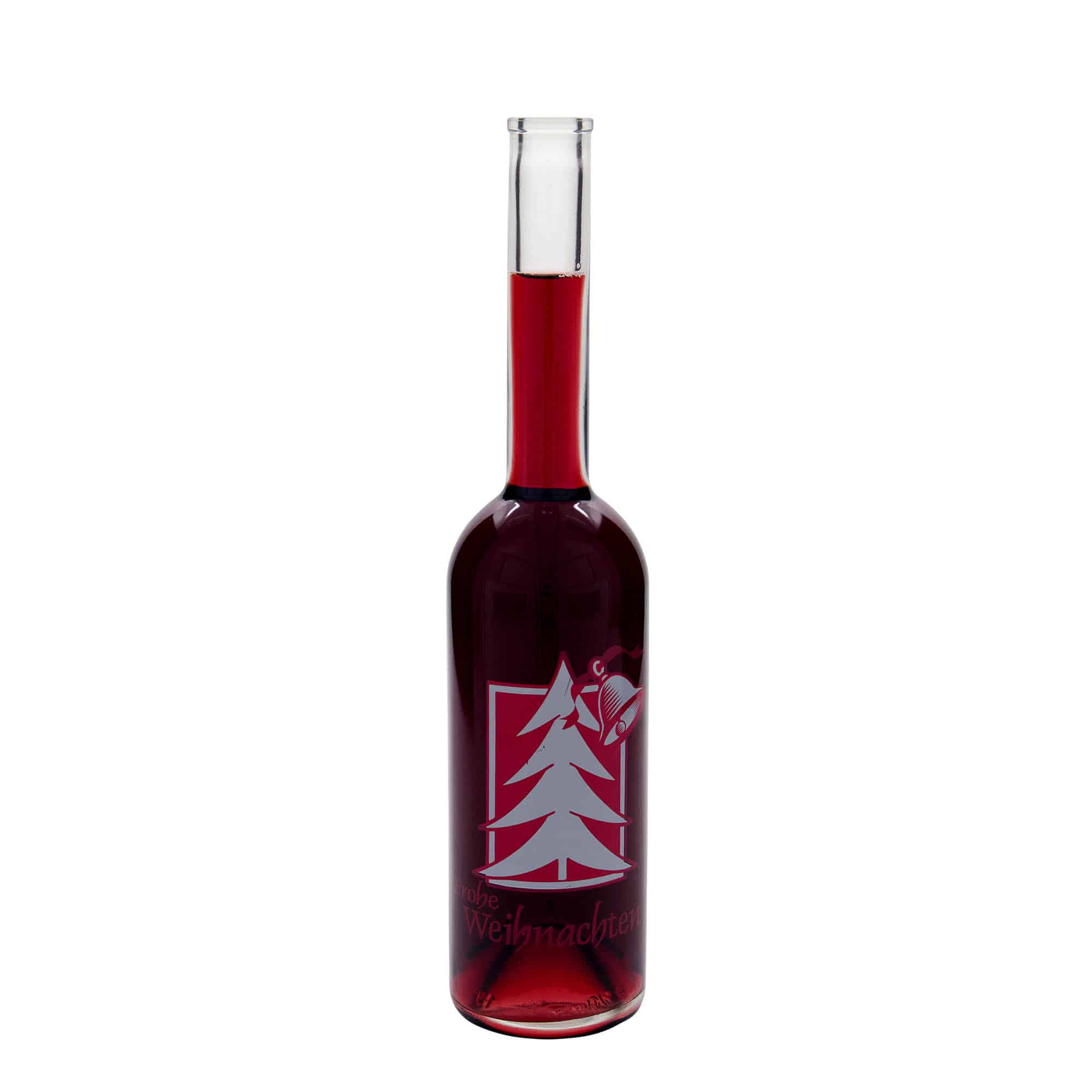 Botella de vidrio 'Opera' de 500 ml, motivo: saludos navideños, boca: corcho