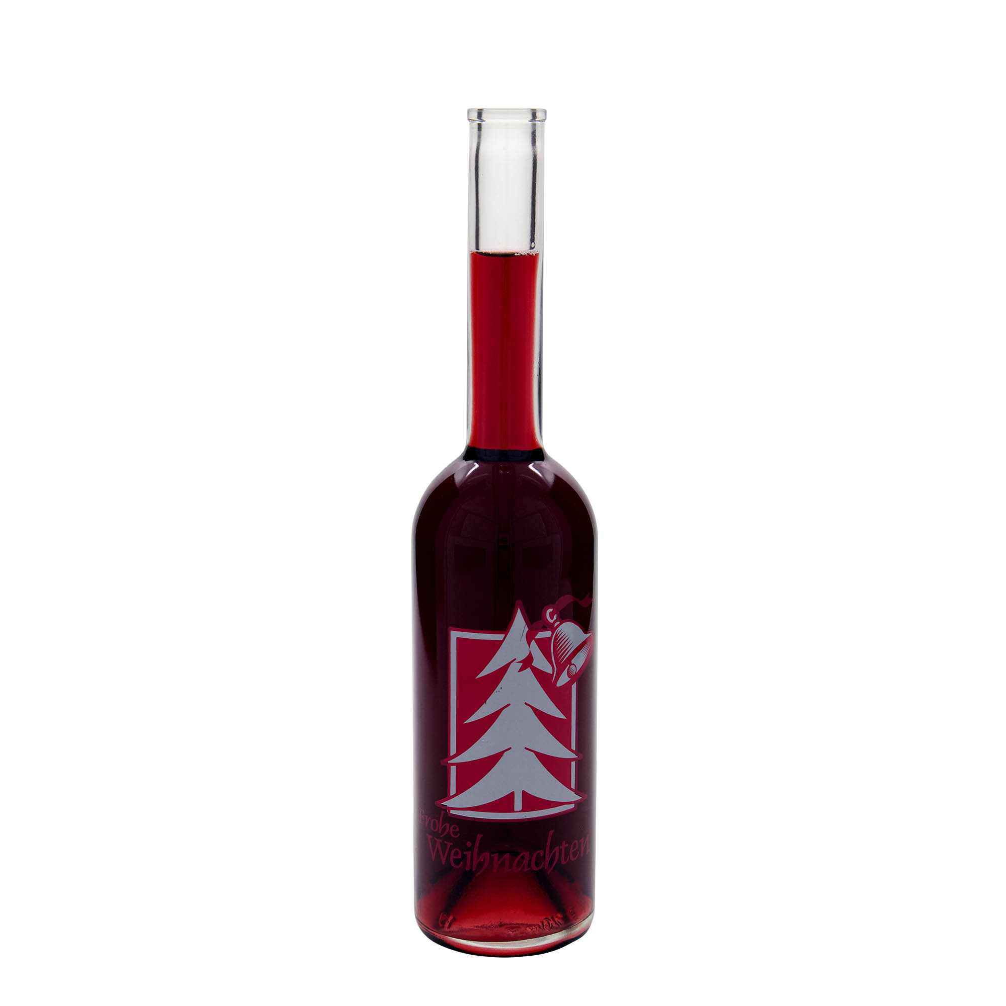 Botella de vidrio de 500 ml 'Opera', motivo: saludo navideño, boca: corcho