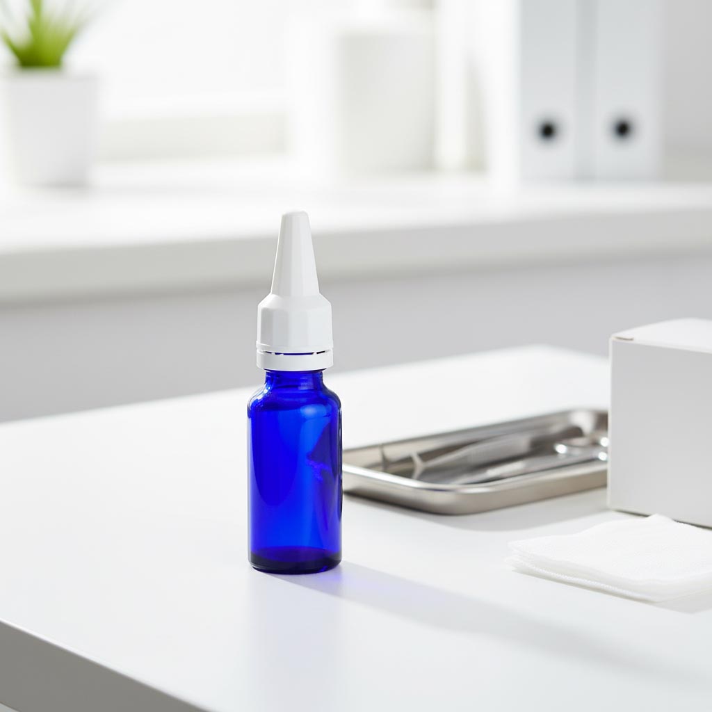 Tapa de rosca con aplicador, plástico PE, blanco, para boca: DIN 18 Tapa de rosca con aplicador, plástico PE, blanco, para boca: DIN 18