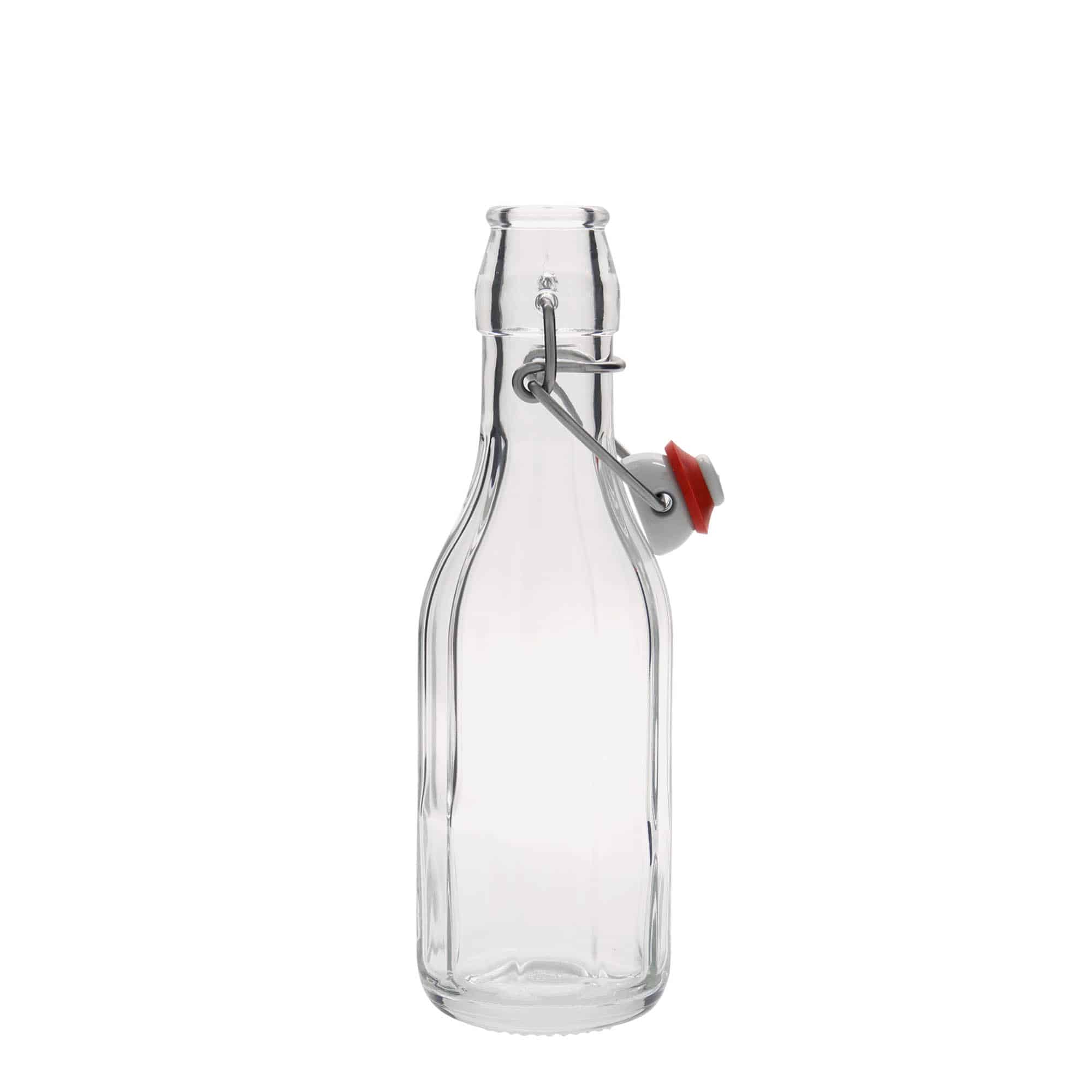 Botella de vidrio 'Bravo' de 250 ml, decagonal, boca: tapón mecánico Botella de vidrio 'Bravo' de 250 ml, decagonal, boca: tapón mecánico