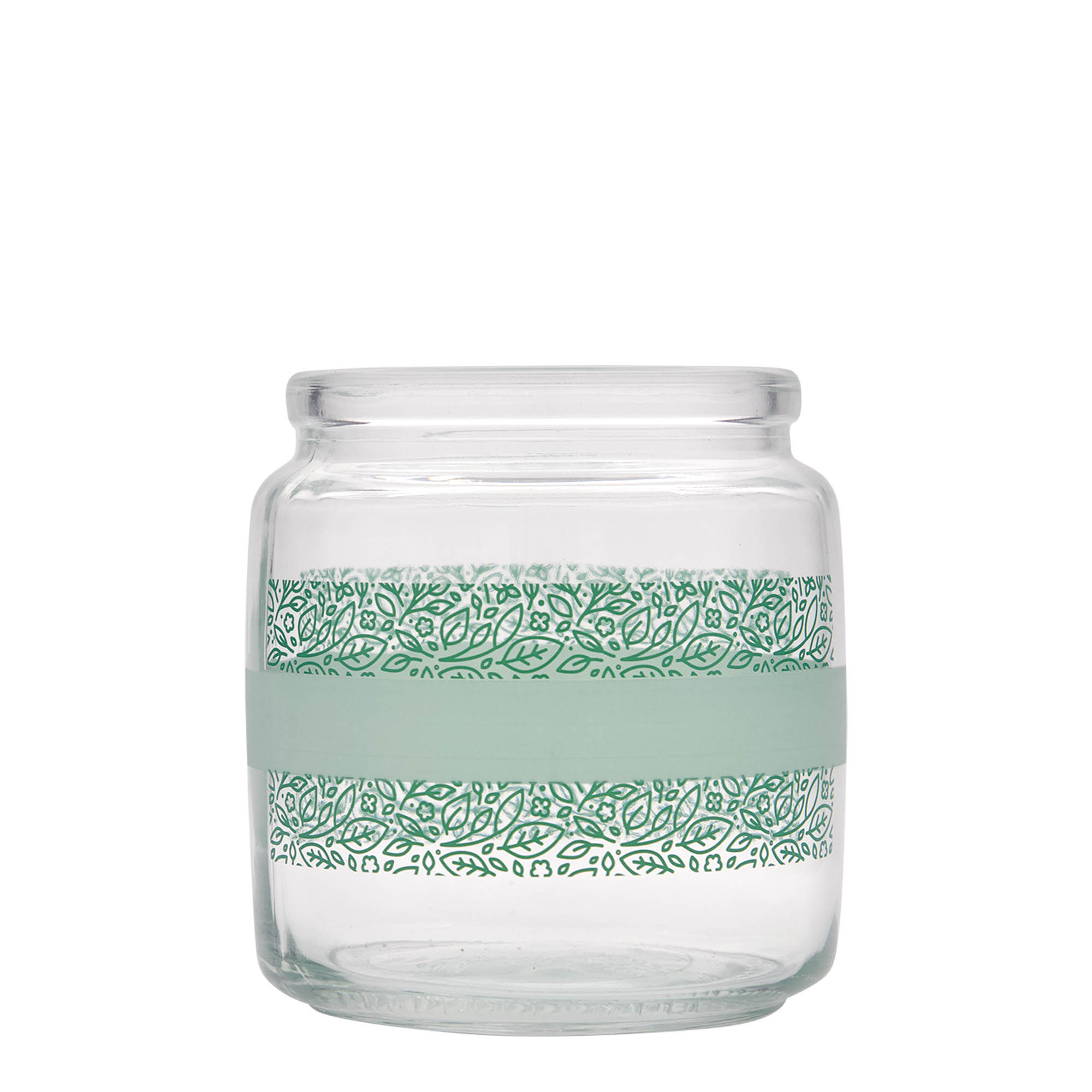 750 ml tarro de vidrio con corcho 'Giara', motivo: Naturalmente verde, boca: corcho