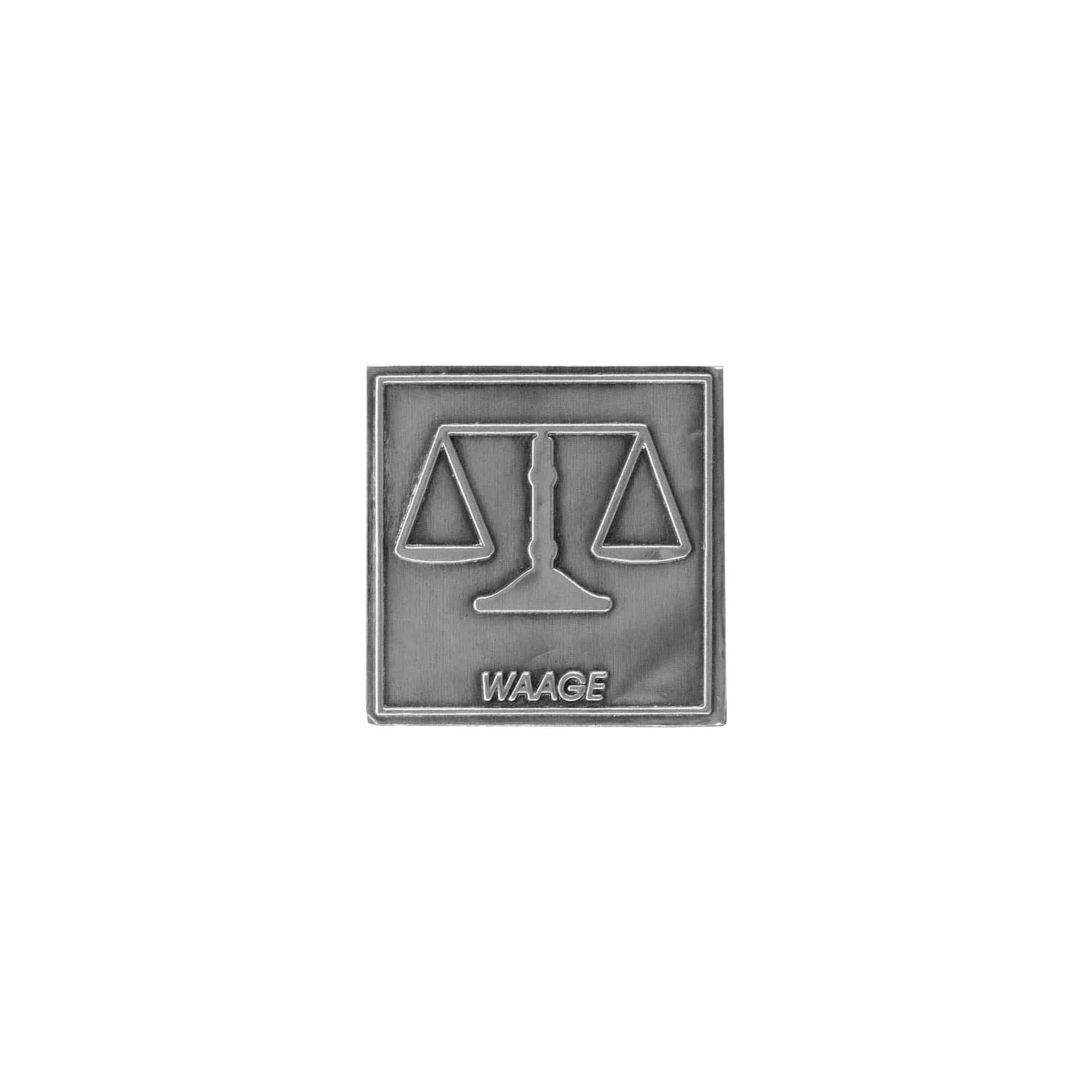 Etiqueta de estaño 'Libra', cuadrada, metal, plateado Etiqueta de estaño 'Libra', cuadrada, metal, plateado