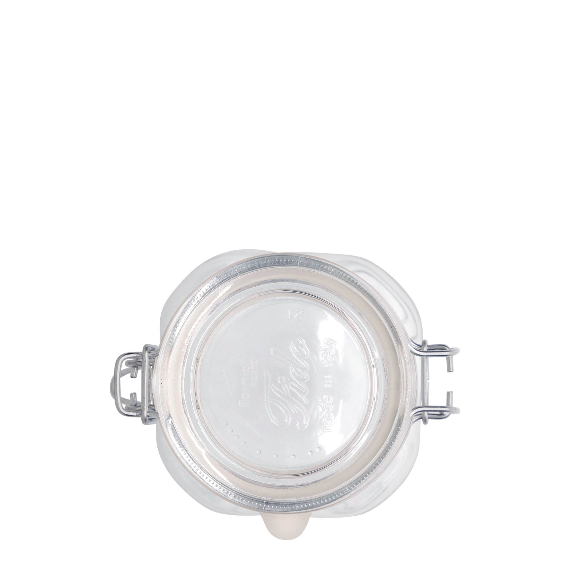 500 ml tarro de vidrio con cierre de alambre 'Fido', cuadrado, boca: cierre de alambre