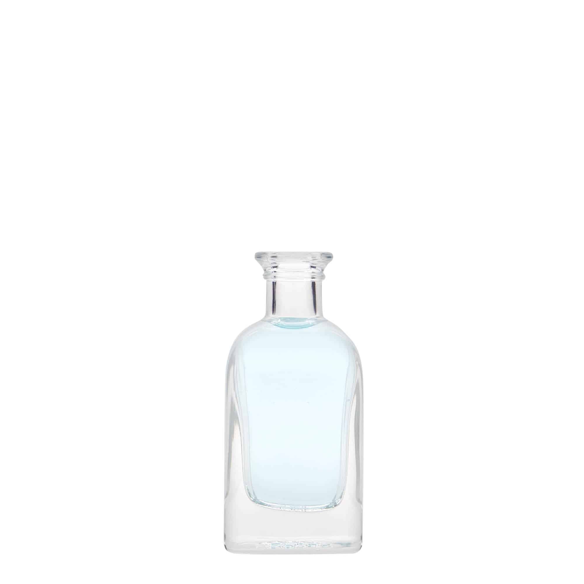 Botella de vidrio de farmacia 'Carré' de 40 ml, cuadrada, boca: corcho