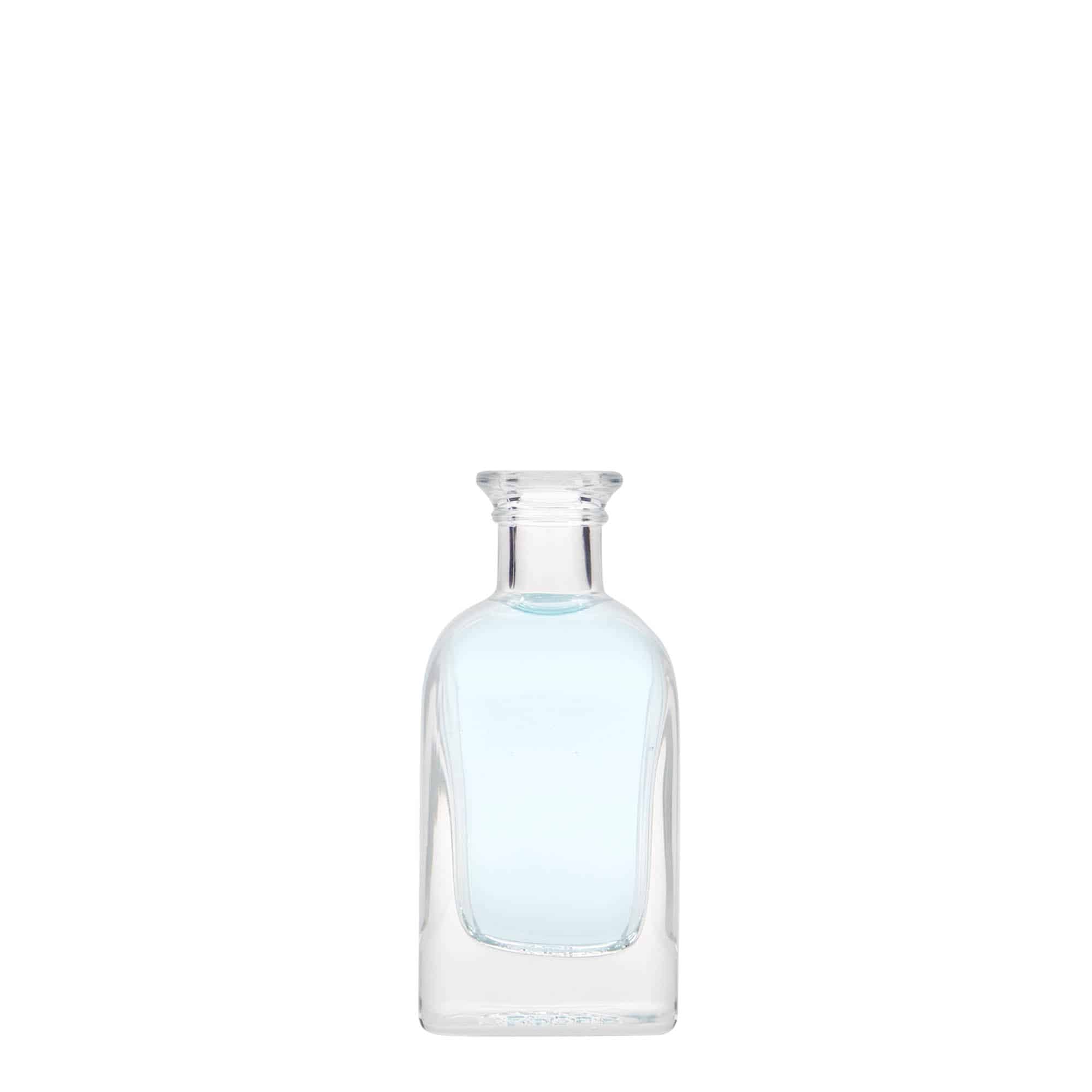 Botella de cristal de 40 ml Apotheker Carré, cuadrada, boca: corcho