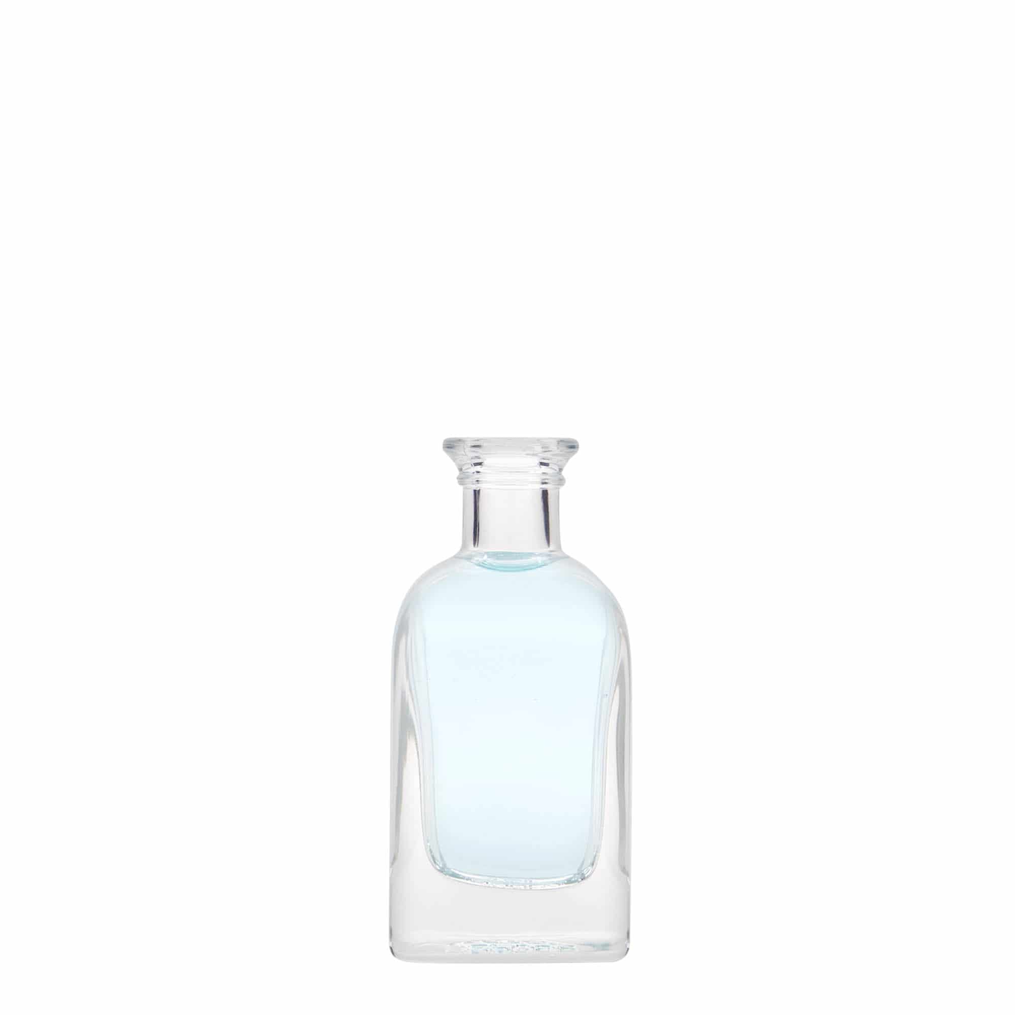 Botella de cristal de 40 ml Apotheker Carré, cuadrada, boca: corcho