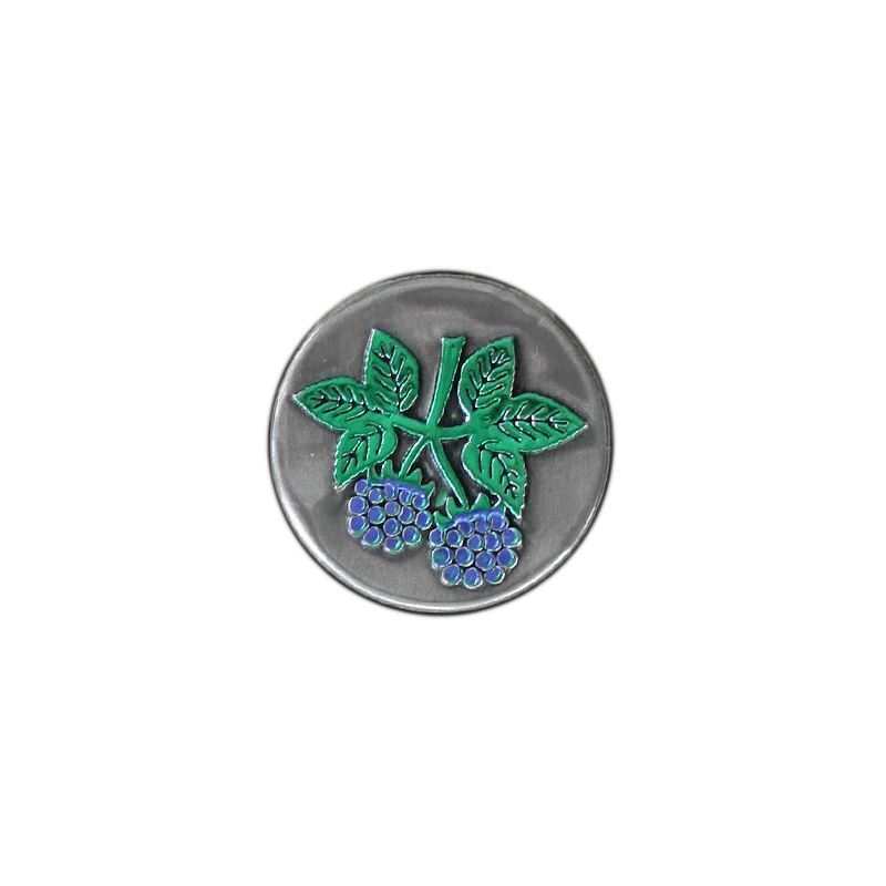 Etiqueta de estaño 'Mora', redonda, metal, plateada Etiqueta de estaño 'Mora', redonda, metal, plateada