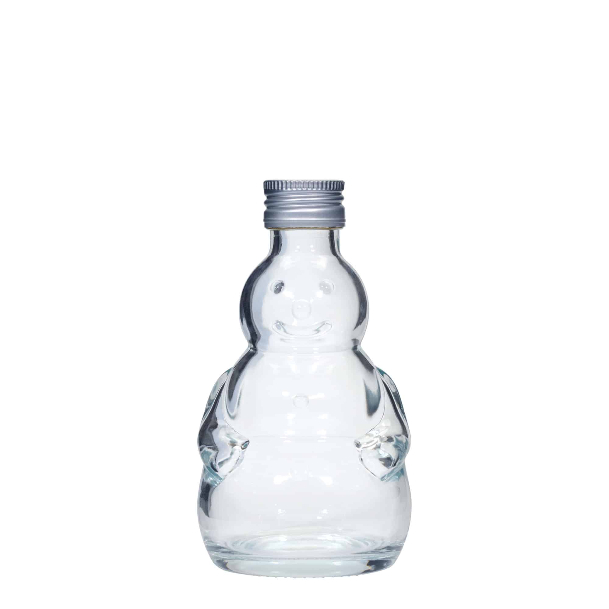 Botella de vidrio de 200 ml 'Muñeco de Nieve', boca: PP 28