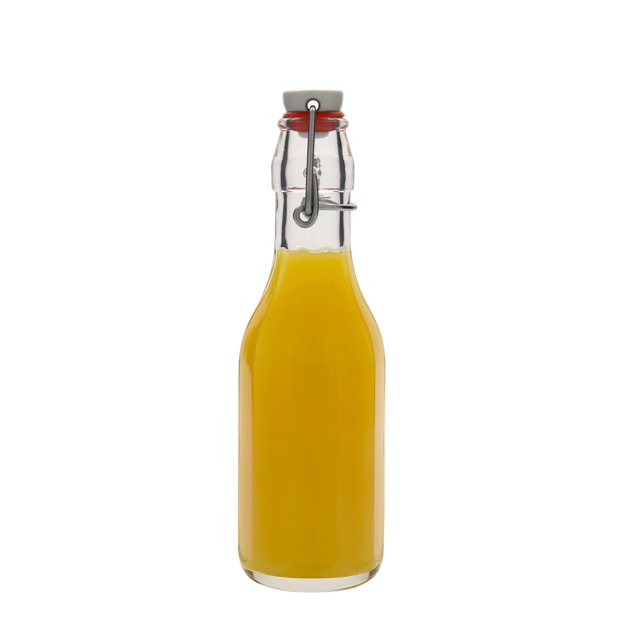 Botella de vidrio de 250 ml 'Bravo', de diez lados, boca: cierre de palanca Botella de vidrio de 250 ml 'Bravo', de diez lados, boca: cierre de palanca